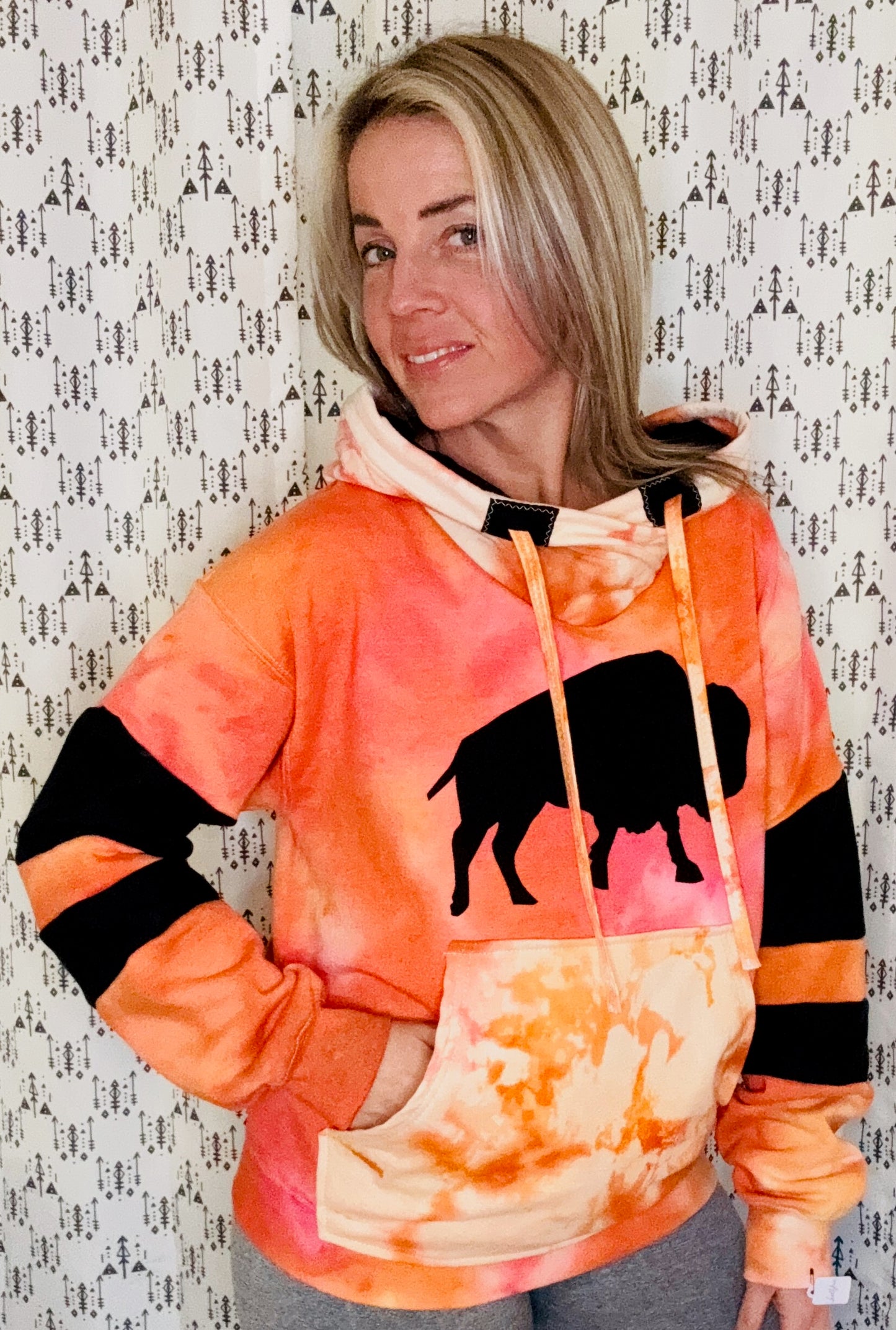 Sunset Custom Tie Dye Hoodie Size- Unisex S/M