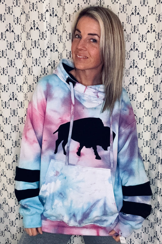 Beautiful Blooms Custom Tie Dye Hoodie Size- Unisex L/XL