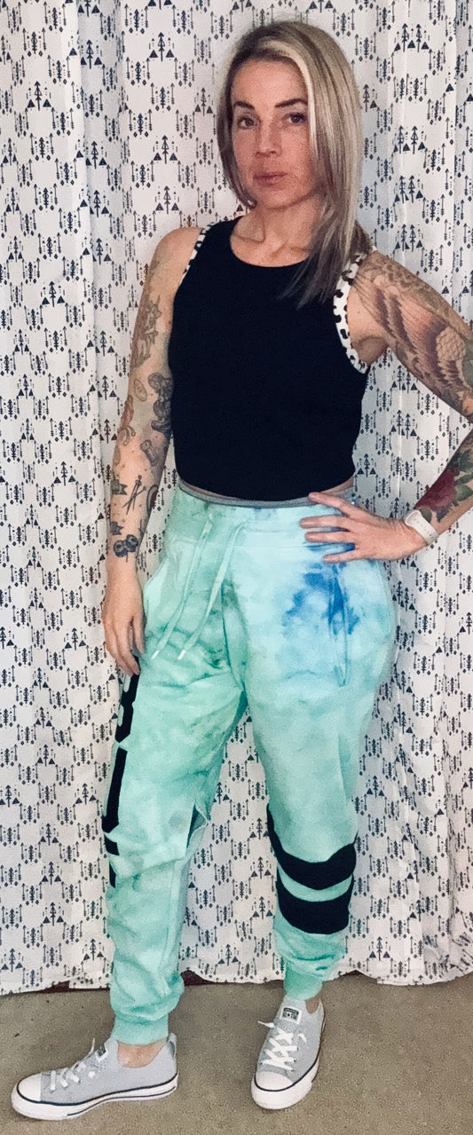 Green With Envy Custom Tie Dye Joggers Size- Unisex M/L