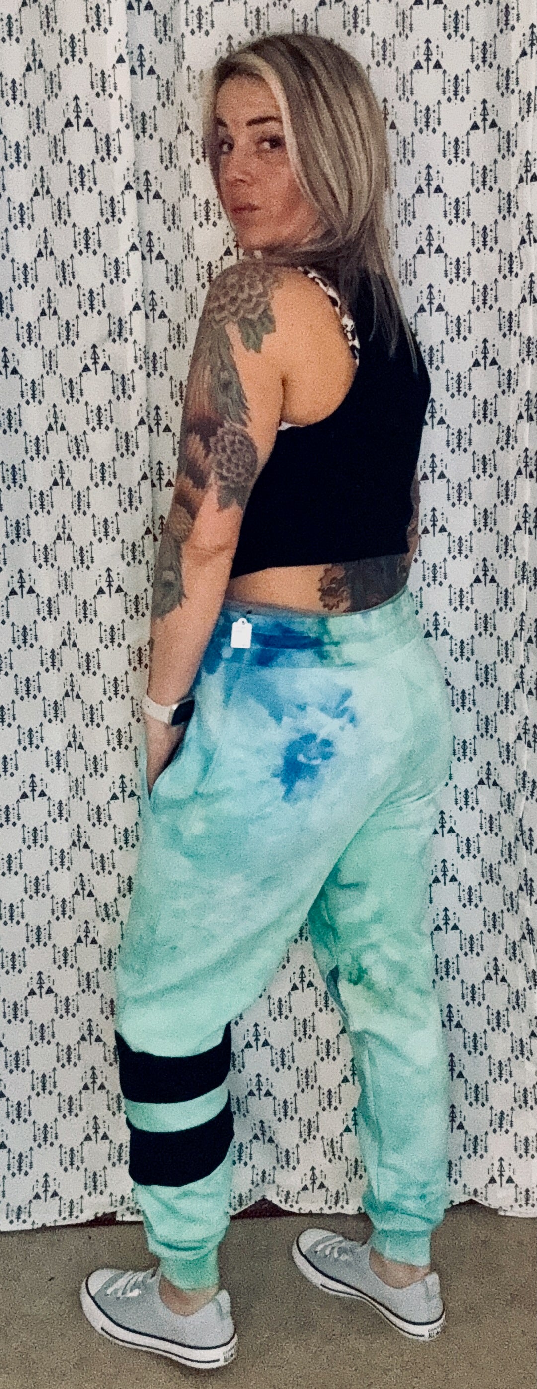 Green With Envy Custom Tie Dye Joggers Size- Unisex M/L