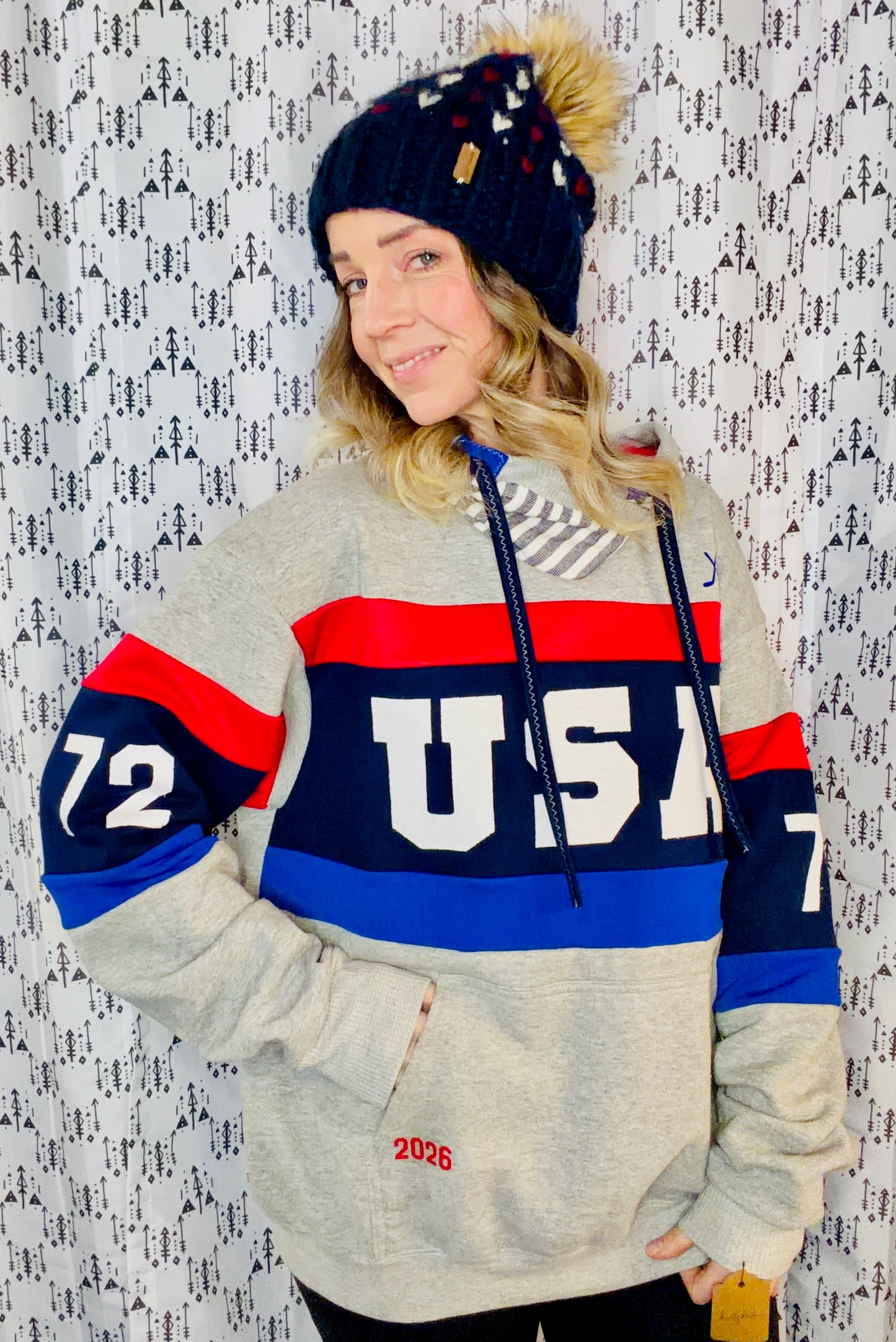 Grey USA Hockey #72 Hoodie Size- Unisex  L/XL