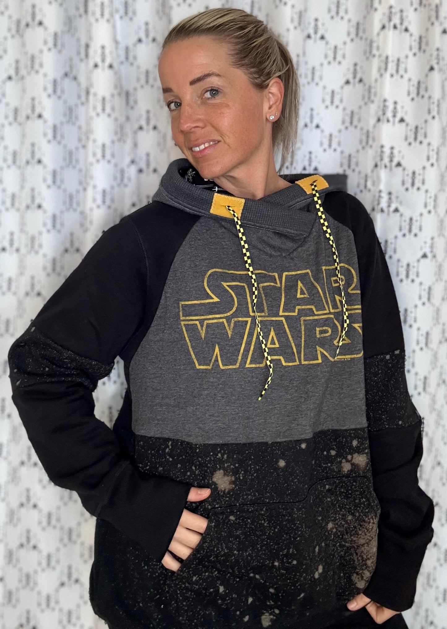 Black & Bleached May the Fourth  Custom Hoodie Size- Unisex L/XL