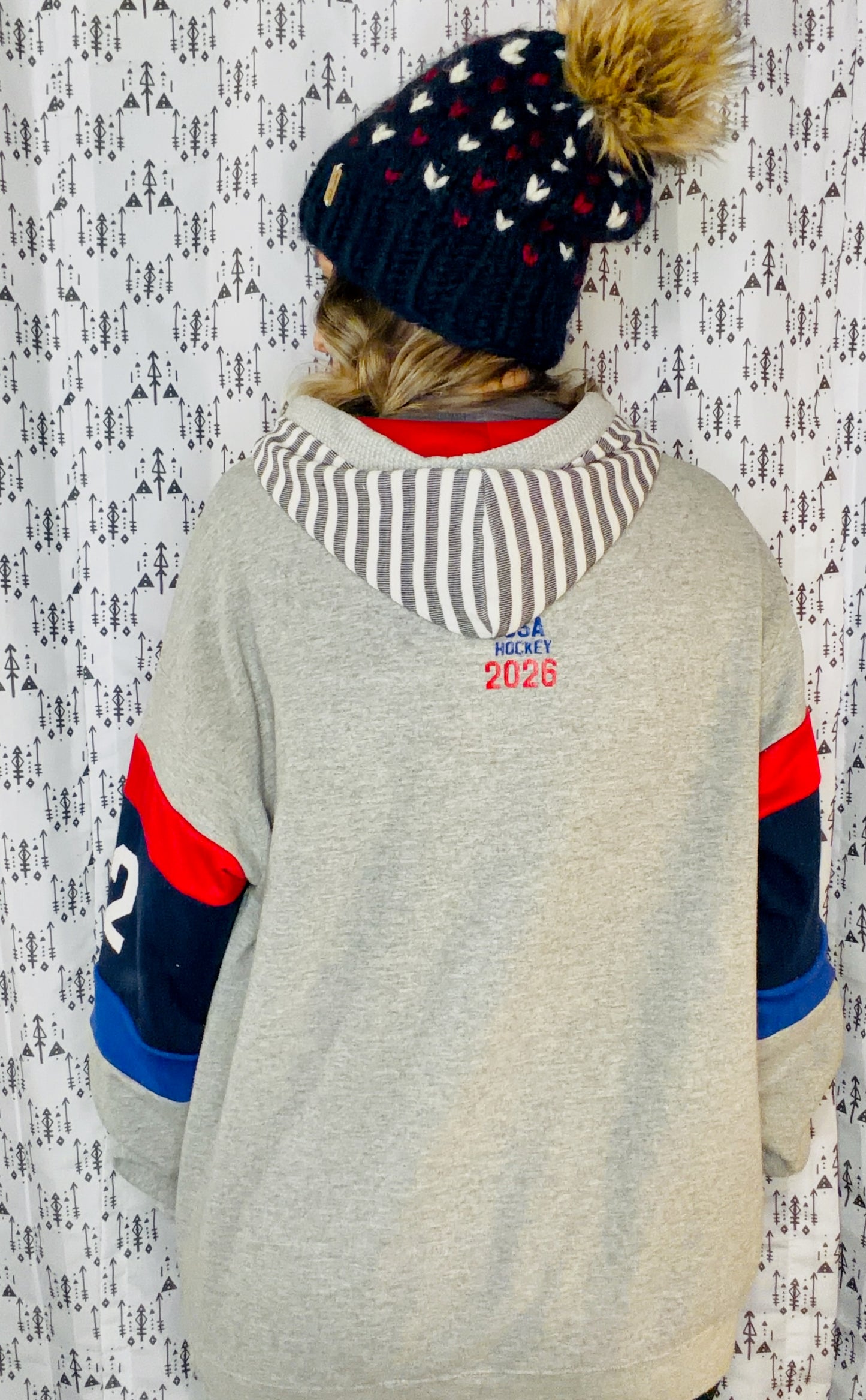 Grey USA Hockey #72 Hoodie Size- Unisex  L/XL
