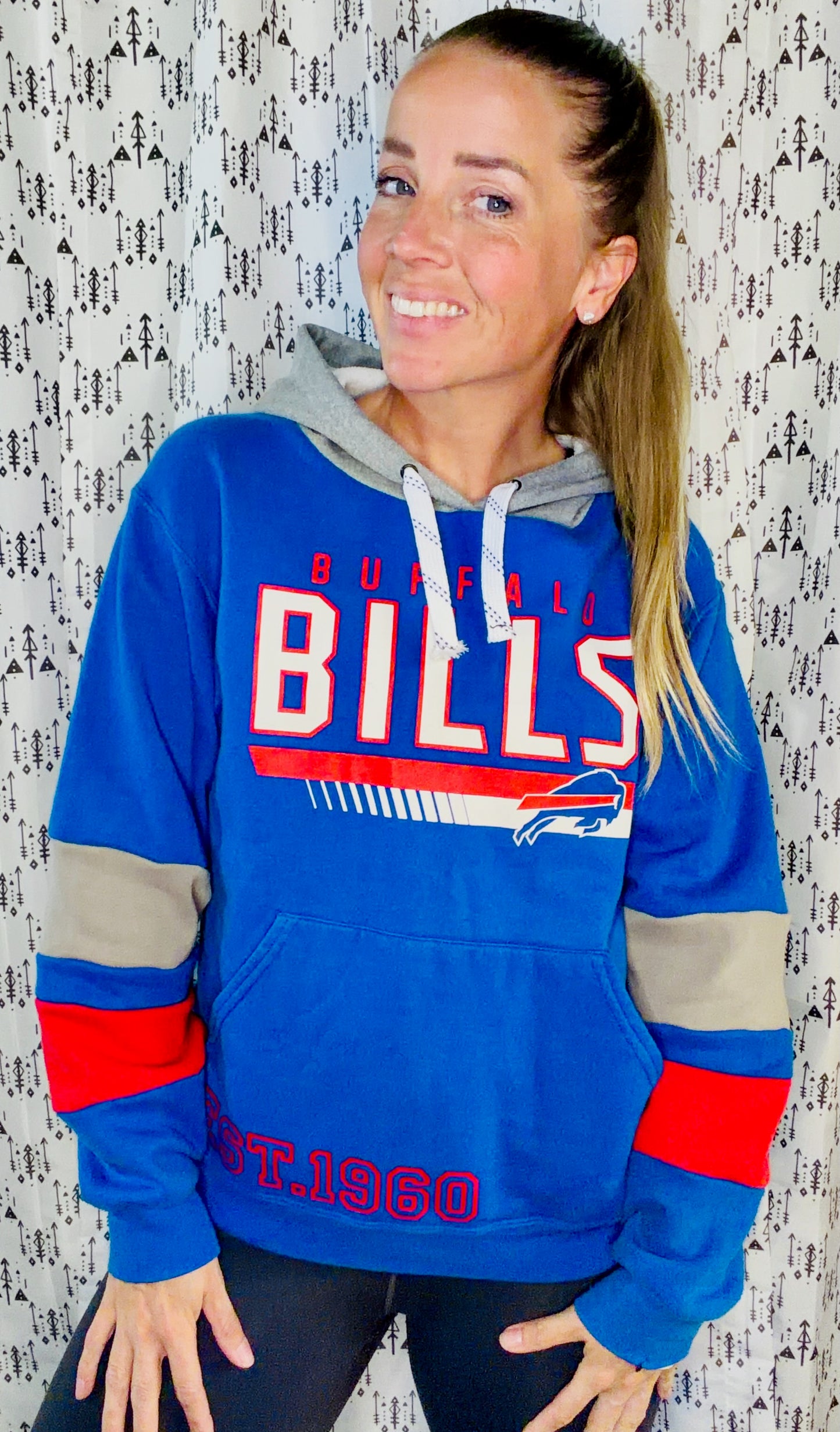 Blue Football Hoodie Size Women's- M/L