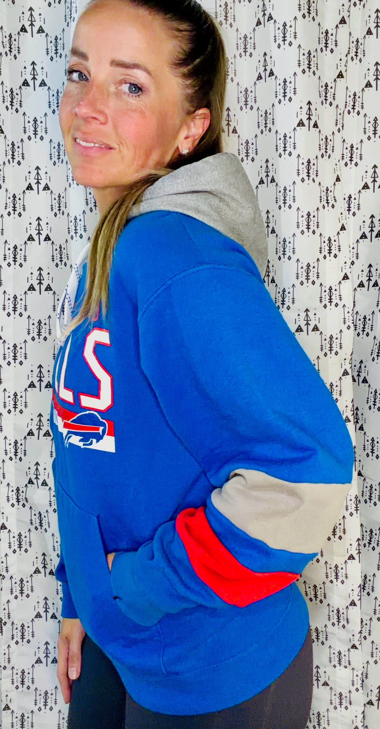 Blue Football Hoodie Size Women's- M/L