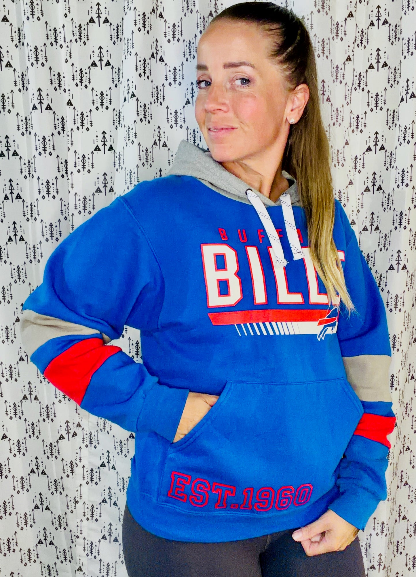 Blue Football Hoodie Size Women's- M/L