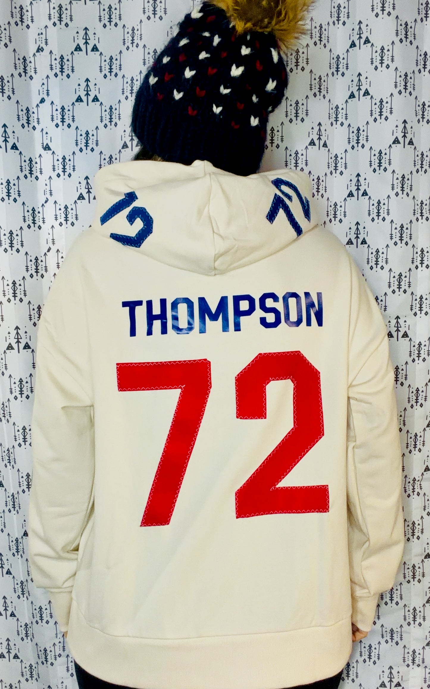 Cream Tage Thompson #72 USA Hockey Zip-Up Hoodie Size- Women's XL/2X