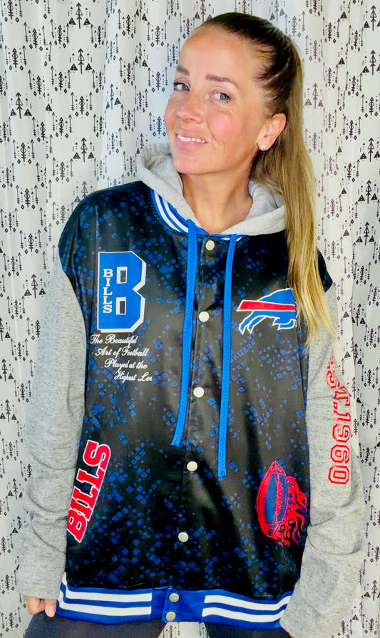 Black Buffalo Football Hooded Jacket Size Unisex-M/L