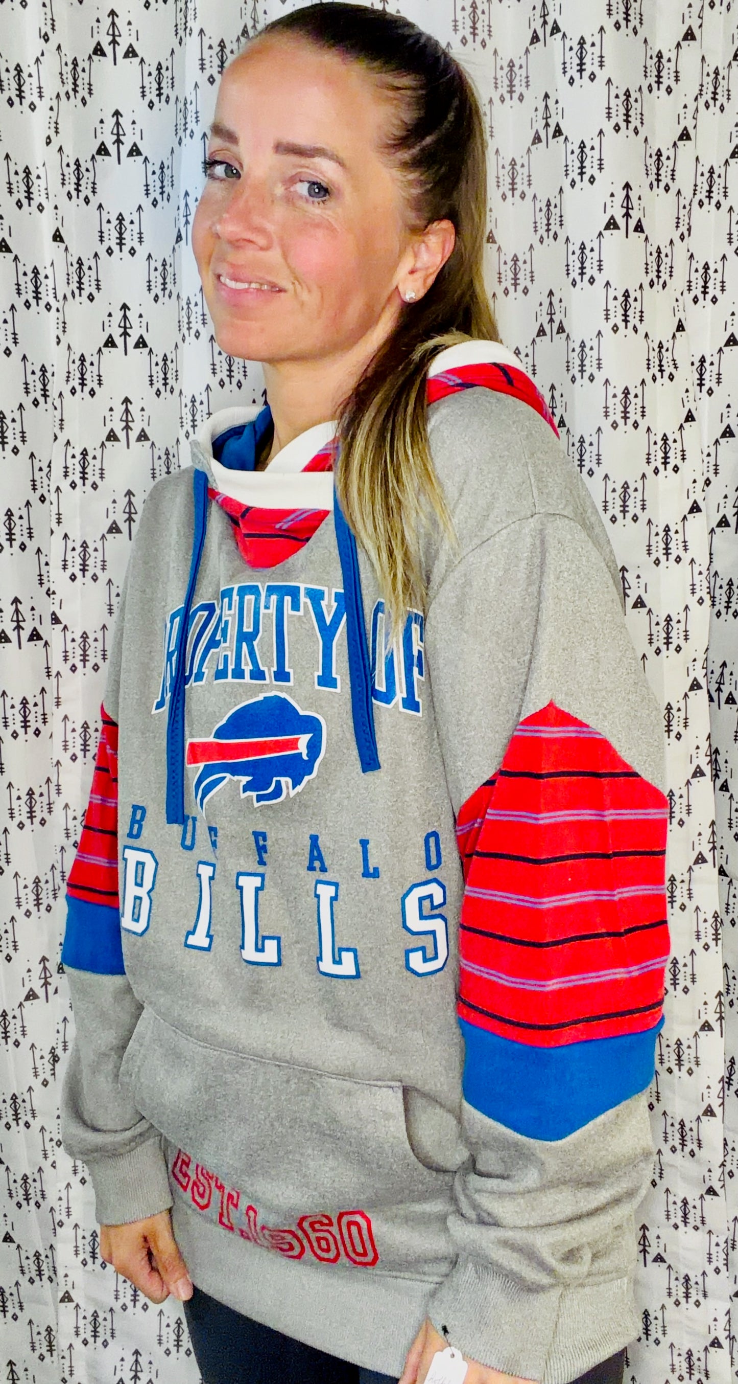 Grey Buffalo Football Hoodie Size Unisex-M/L