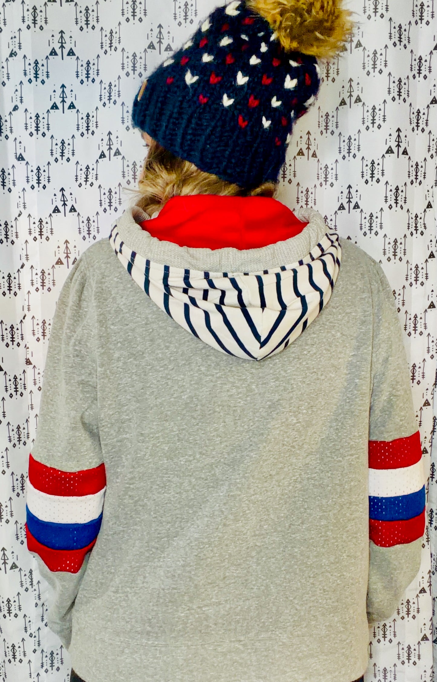 Grey USA Hockey Zip-Up Hoodie Size- Women's L/XL