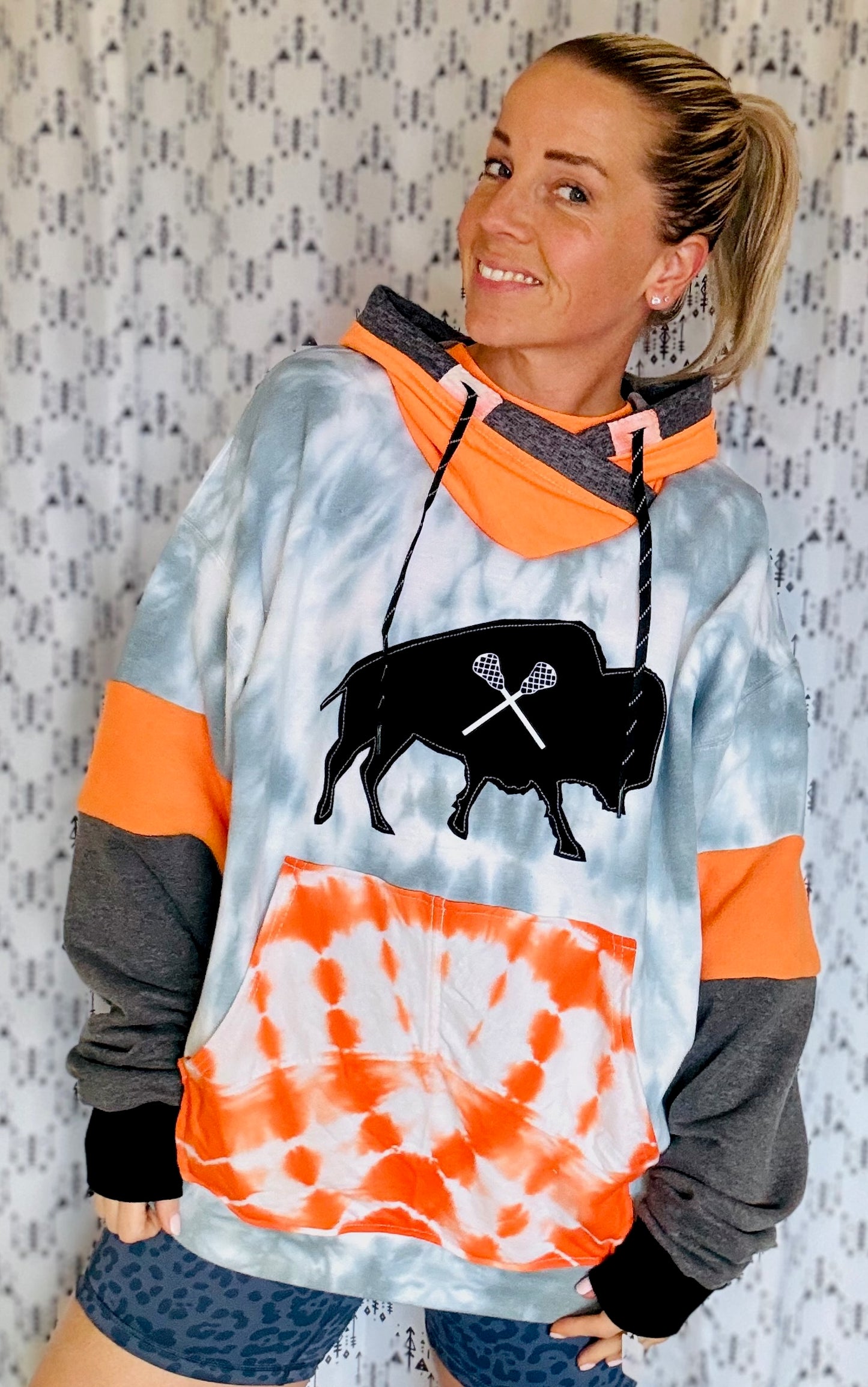 Tie Dye Explosion Buffalo Lacrosse Hoodie Size- Unisex L/XL