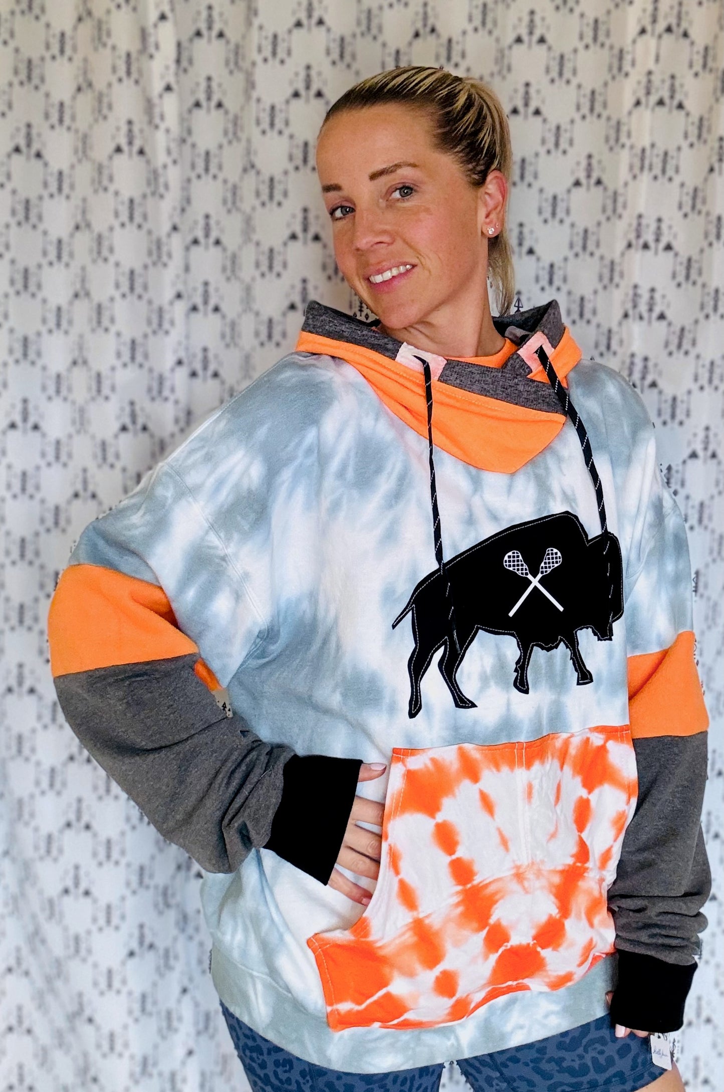 Tie Dye Explosion Buffalo Lacrosse Hoodie Size- Unisex L/XL