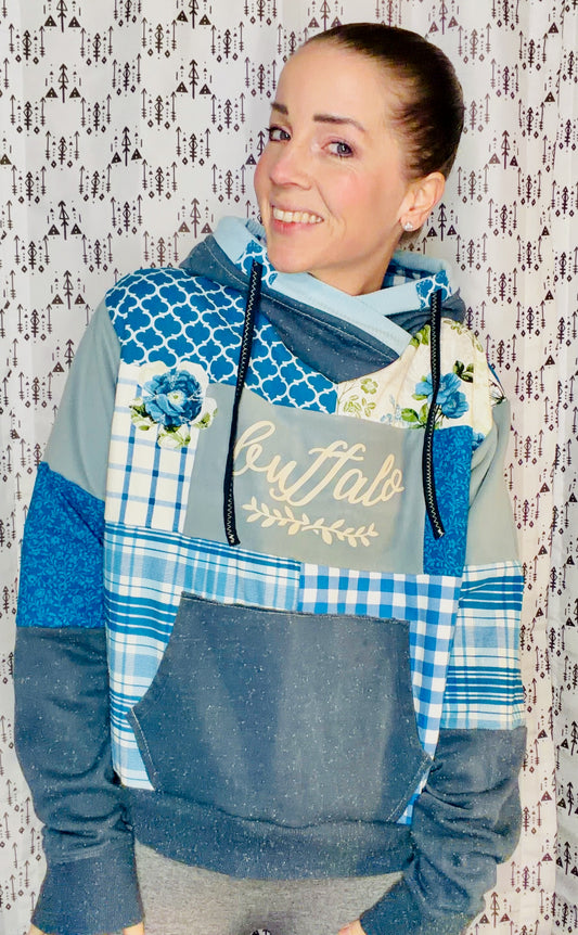 Turquoise Blue  Buffalo X Bridgerton Hoodie Size Women's-M/L