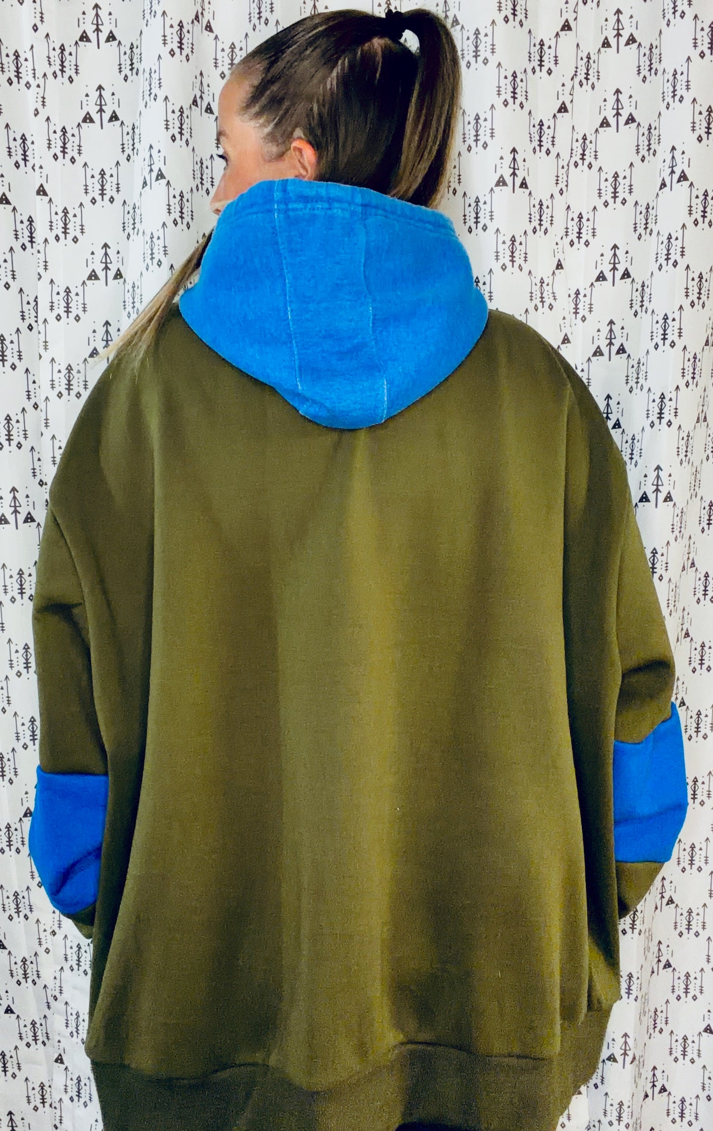 Green BUF Football 1/4 Zip Hoodie Size Unisex-XL/2X