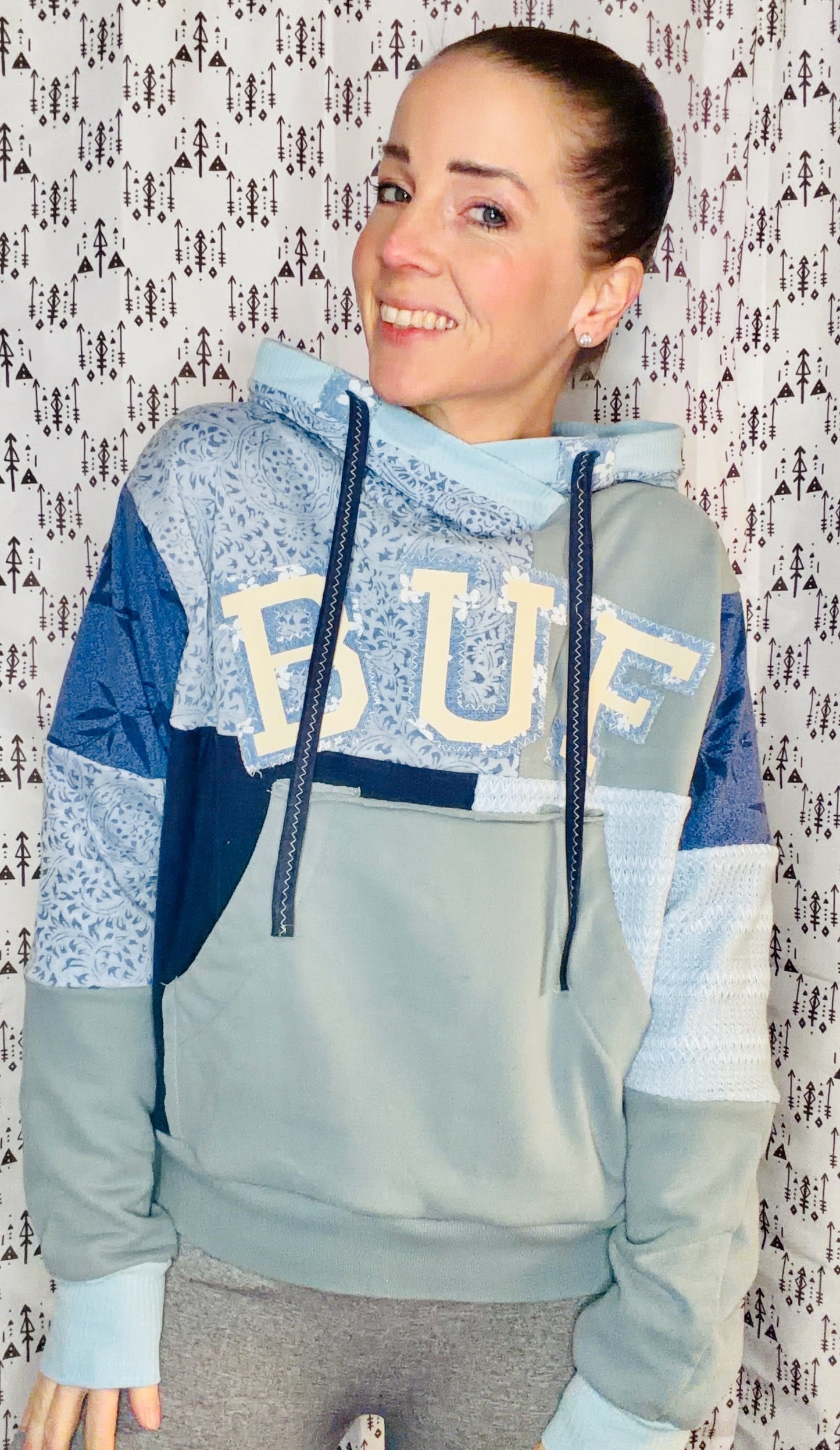 Light Blue Buffalo X Bridgerton Hoodie Size Women's-M/L