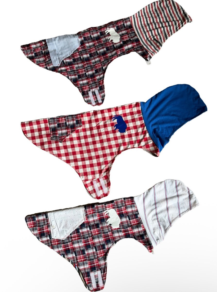Plaid Buffalo Football Dog Hoodie Size- L