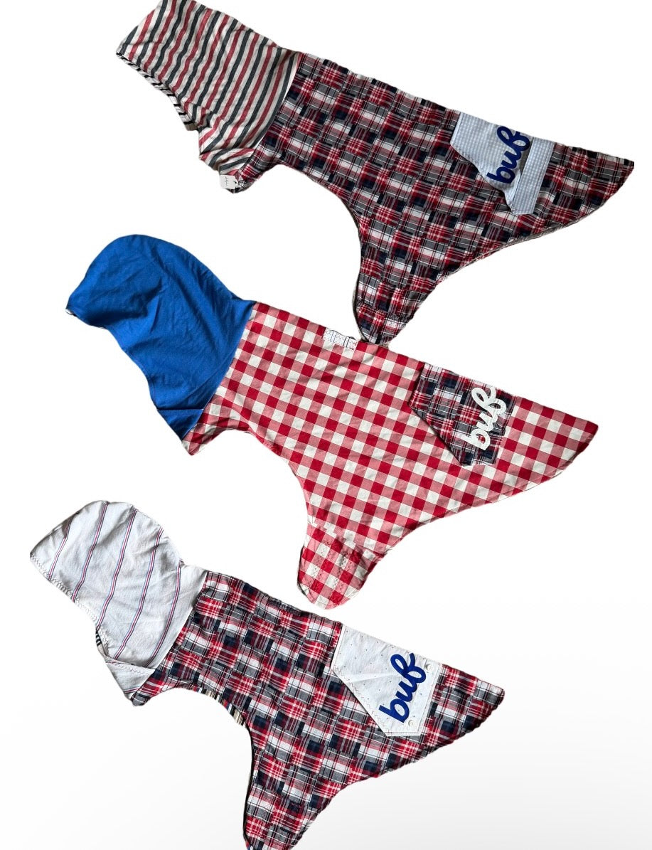 Plaid Buffalo Football Dog Hoodie Size- L