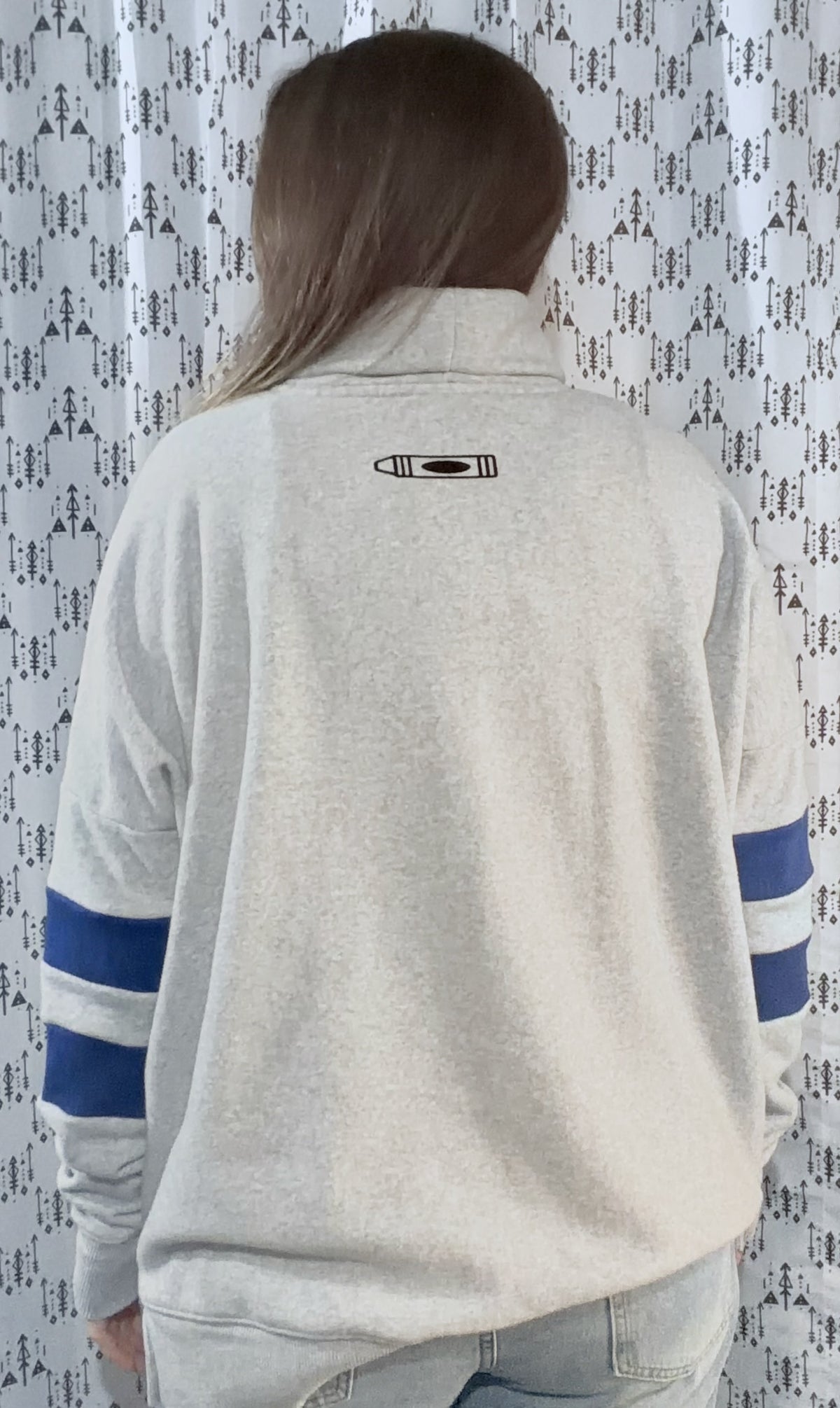Light Grey Back To School Buffalo Cowlneck Size Women's-XL/2X