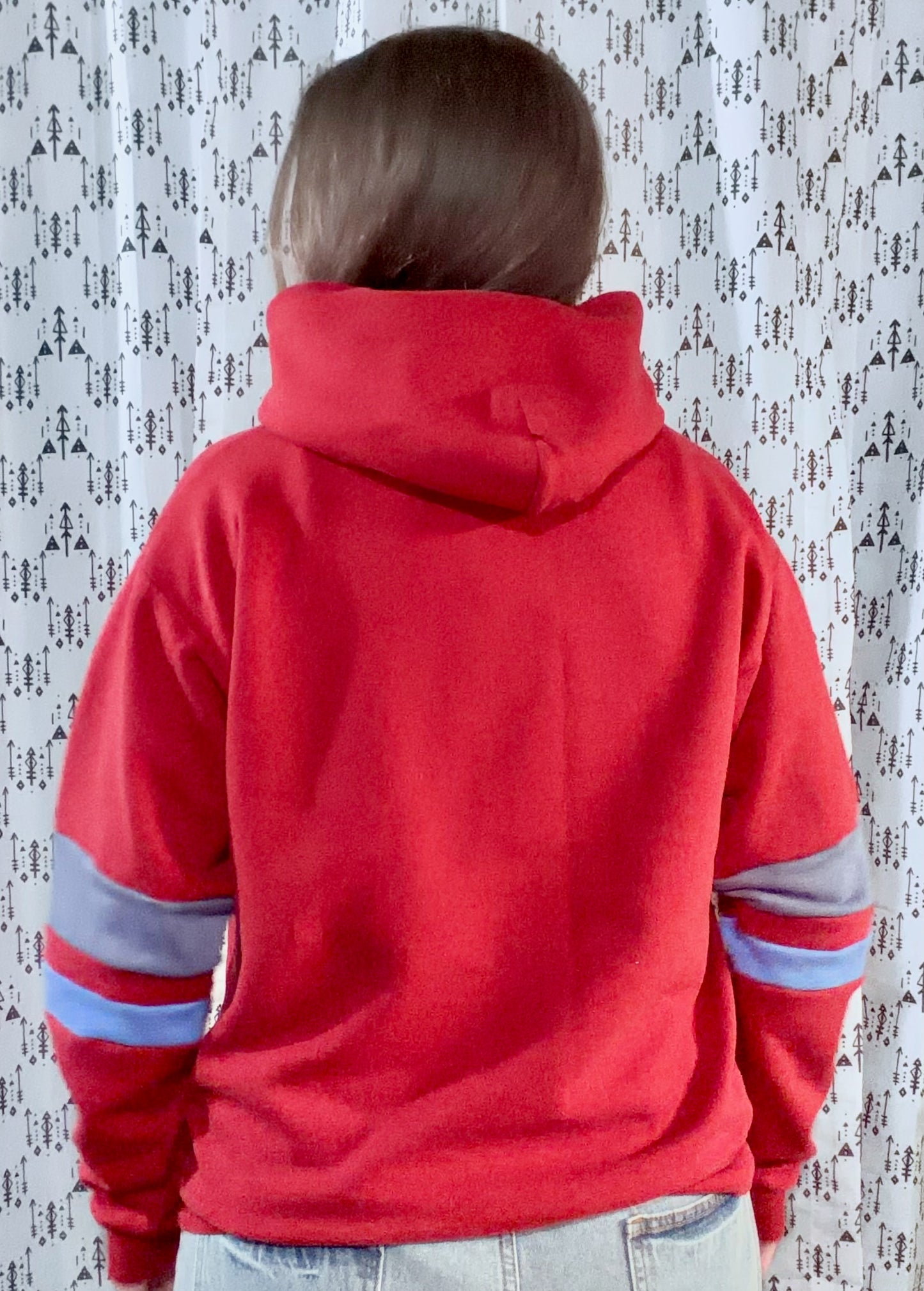 Red Back To School Buffalo Hoodie Size Unisex-M/L
