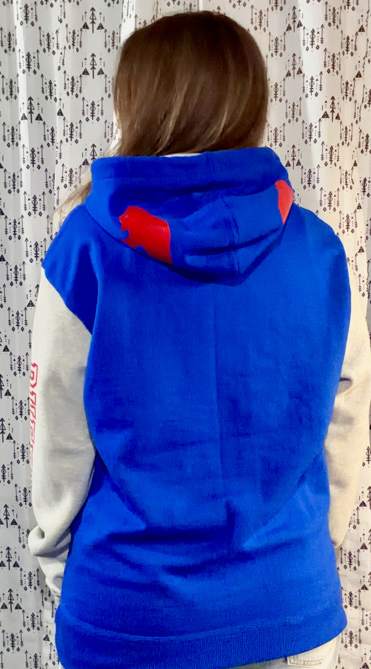 Blue Color-Block BUF Football Hoodie Size Unisex- S/M