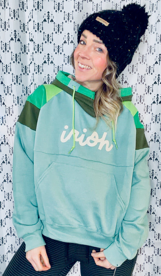 Sage Green Irish Hoodie Size Women's-L/XL