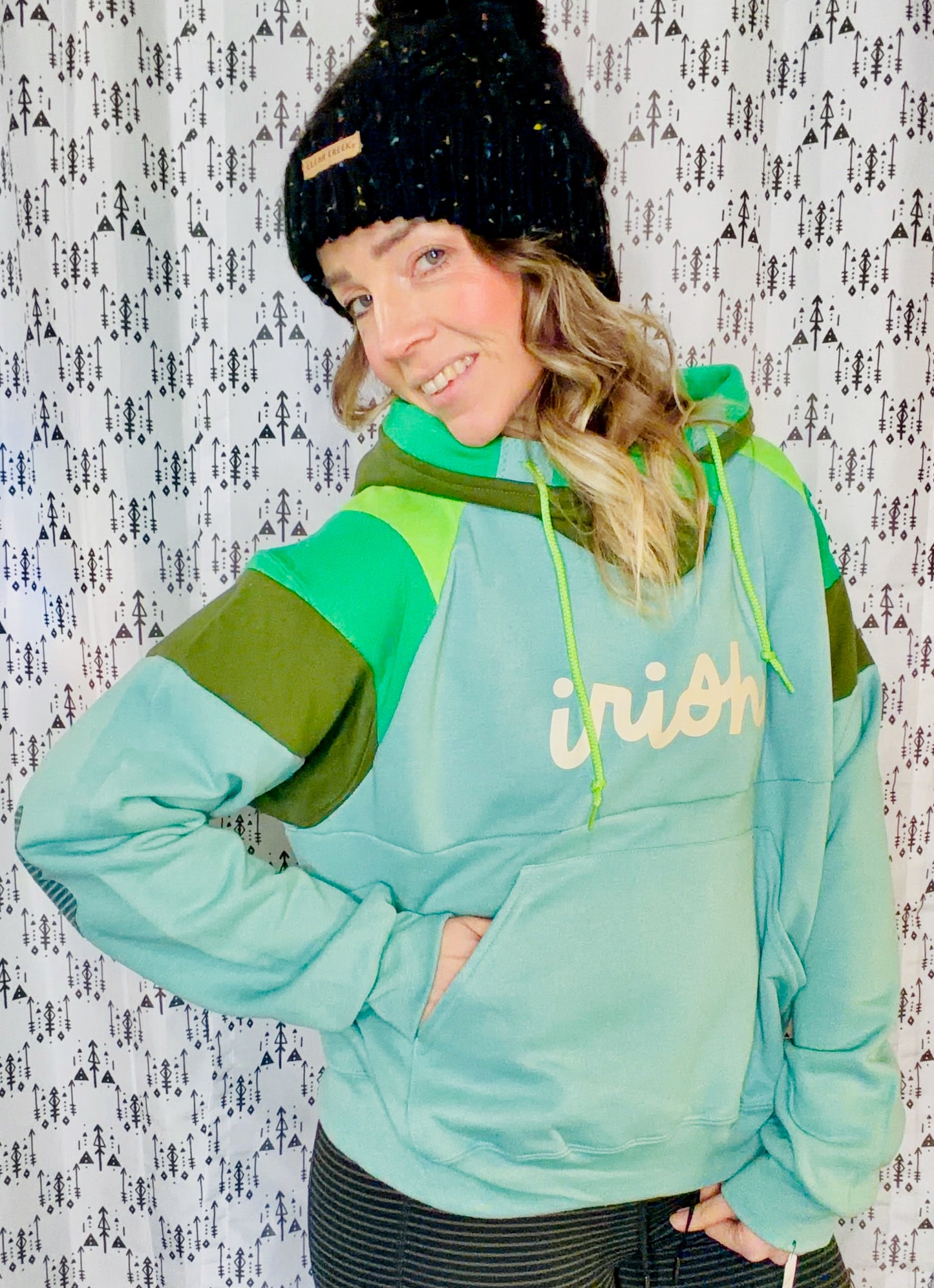 Sage Green Irish Hoodie Size Women's-L/XL
