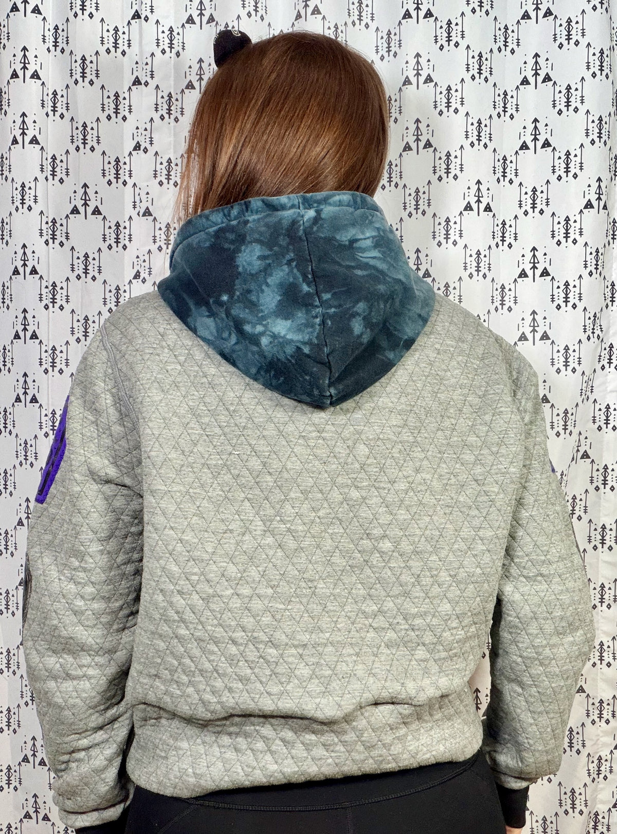 Grey BUF Halloween 1/4 Button-Up Crop  Hoodie Size Women's- M/L