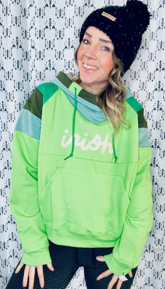 Kiwi Green Irish Hoodie Size Women's-L/XL