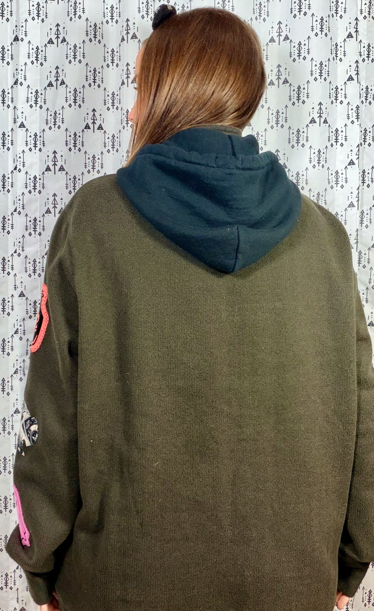 Grey BUF Trick or Treat 1/4 Zip Hoodie Size Women's- L/XL