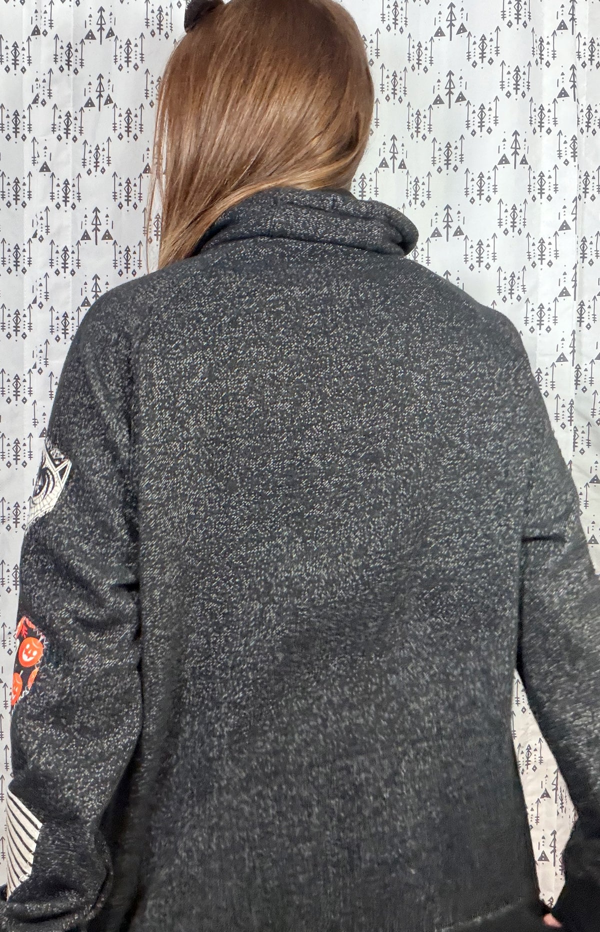 Black BUF Skeleton Cowlneck Size Women's- XL/2X