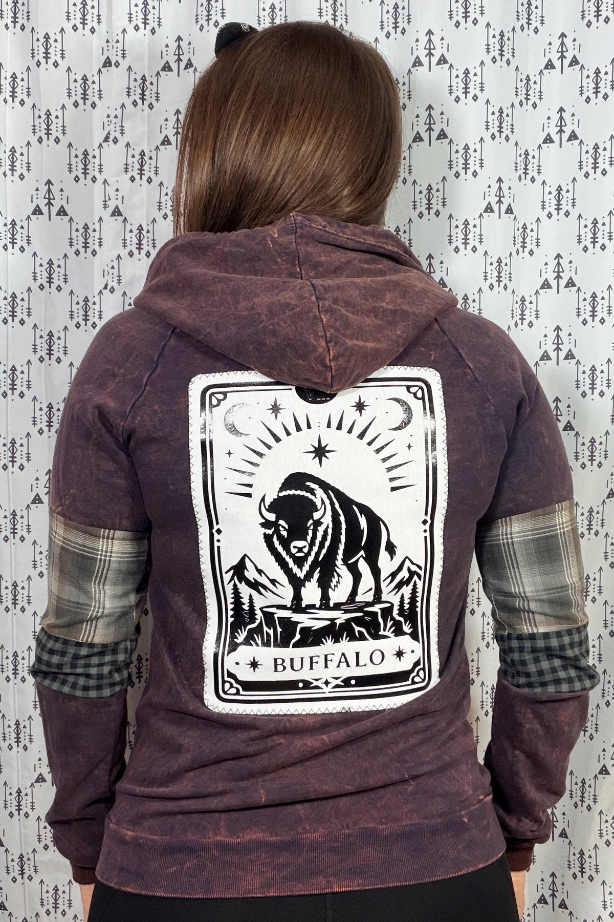 Brown Buffalo Tarot Zip Up Hoodie Size Women's- XS/S