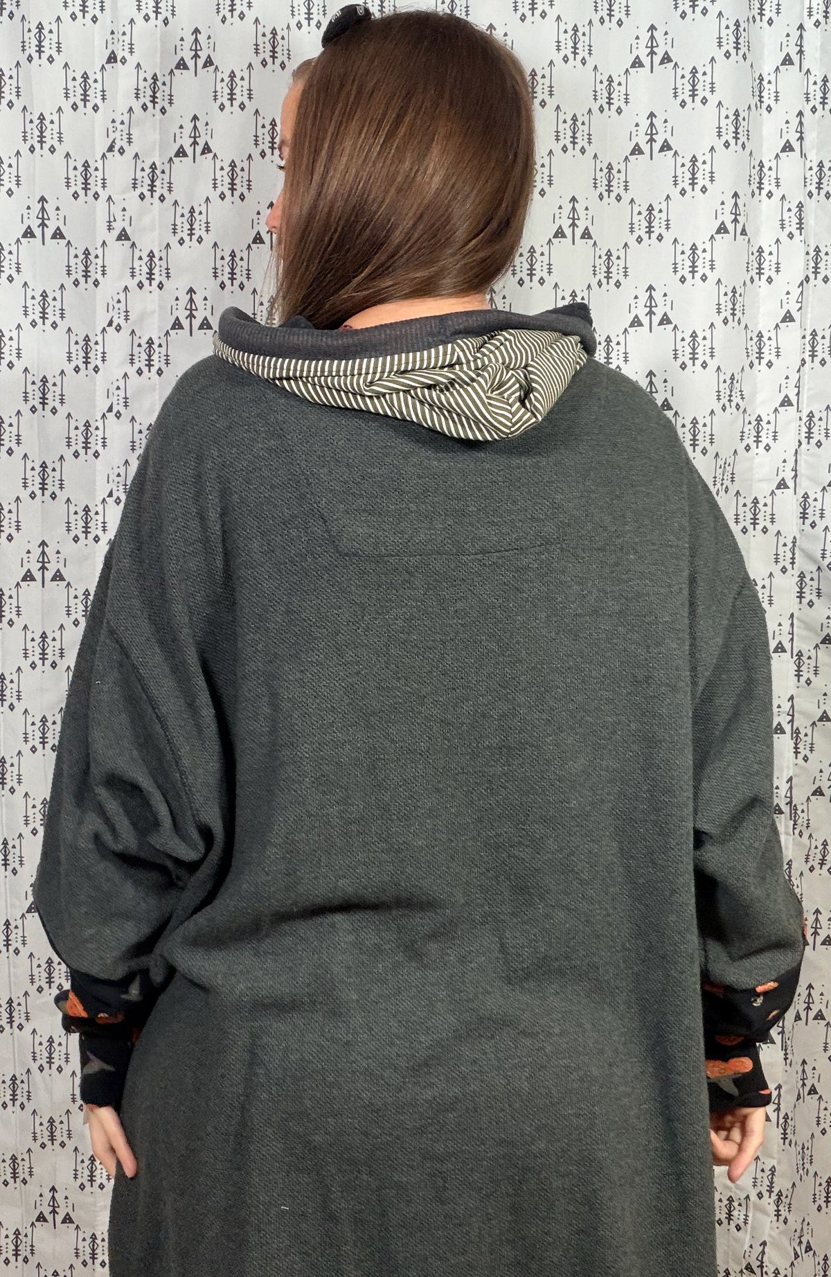 Dark Grey Buffalo Skeleton Hoodie Size Women's- 3X