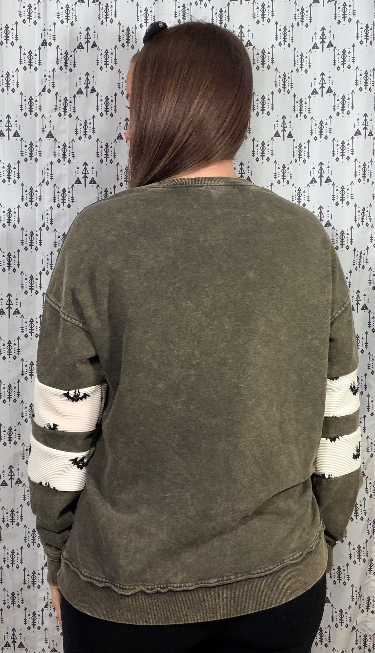Acid Wash Buffalo Skeleton Crewneck Size Women's- L/XL