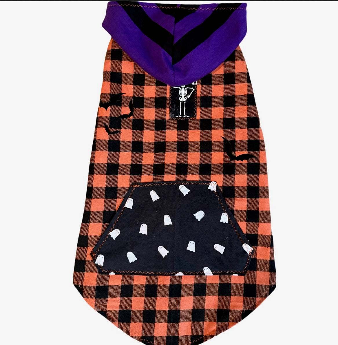 Plaid Halloween Dog Hoodie Size- L
