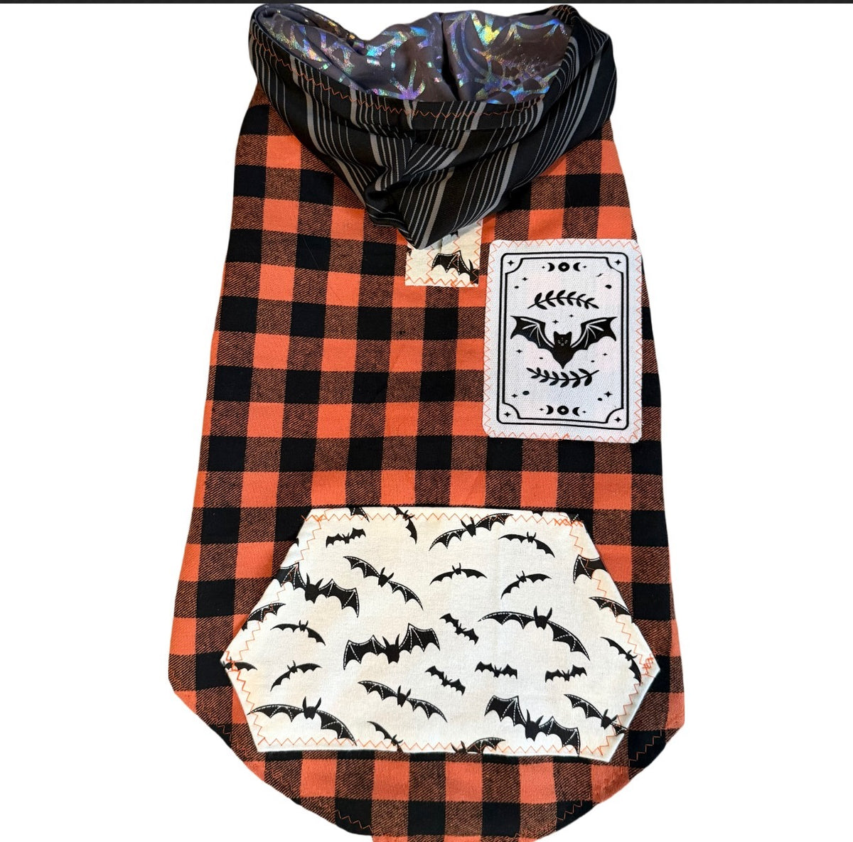 Plaid Halloween Dog Hoodie Size- M