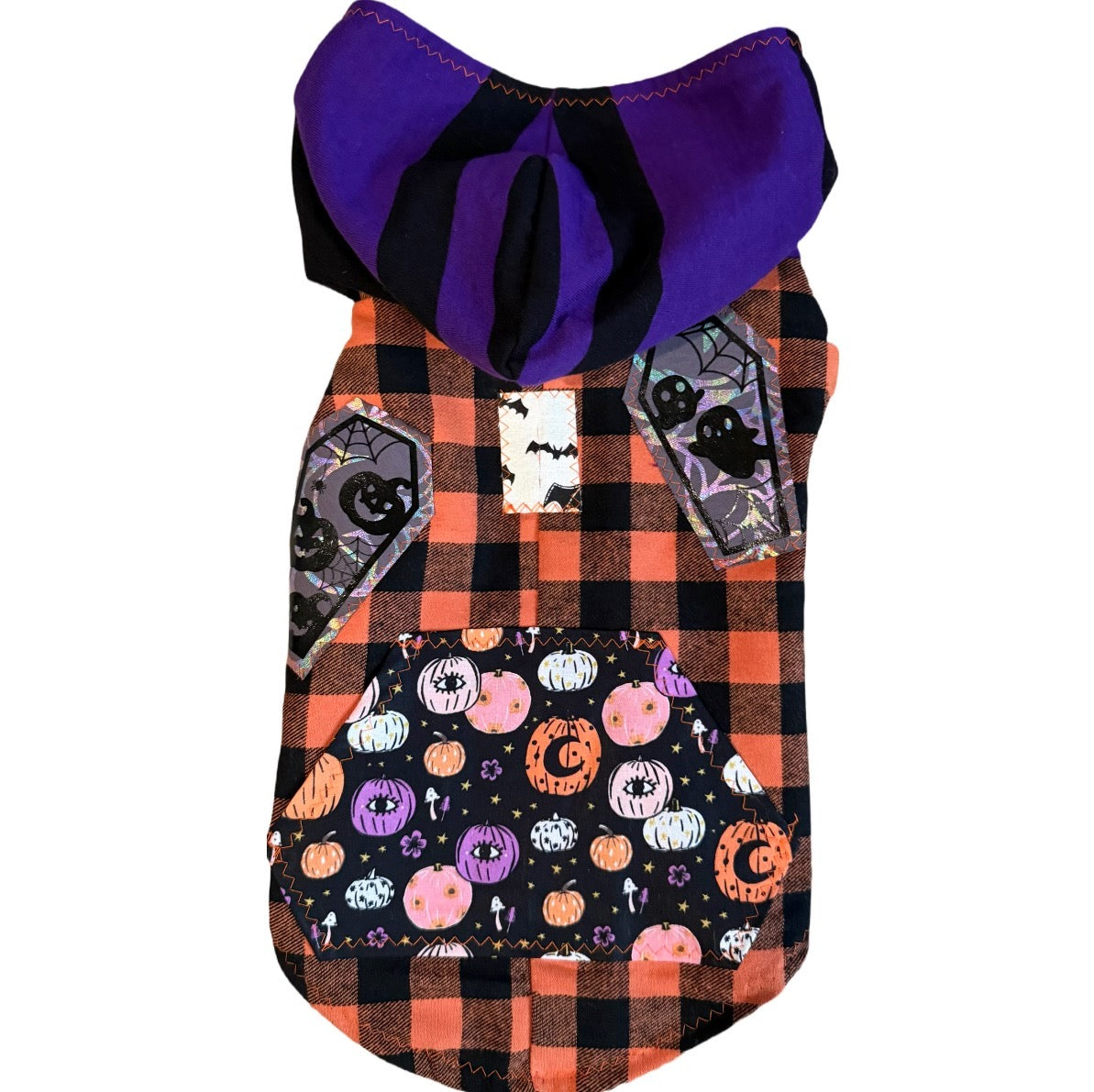 Plaid Halloween Dog Hoodie Size- S