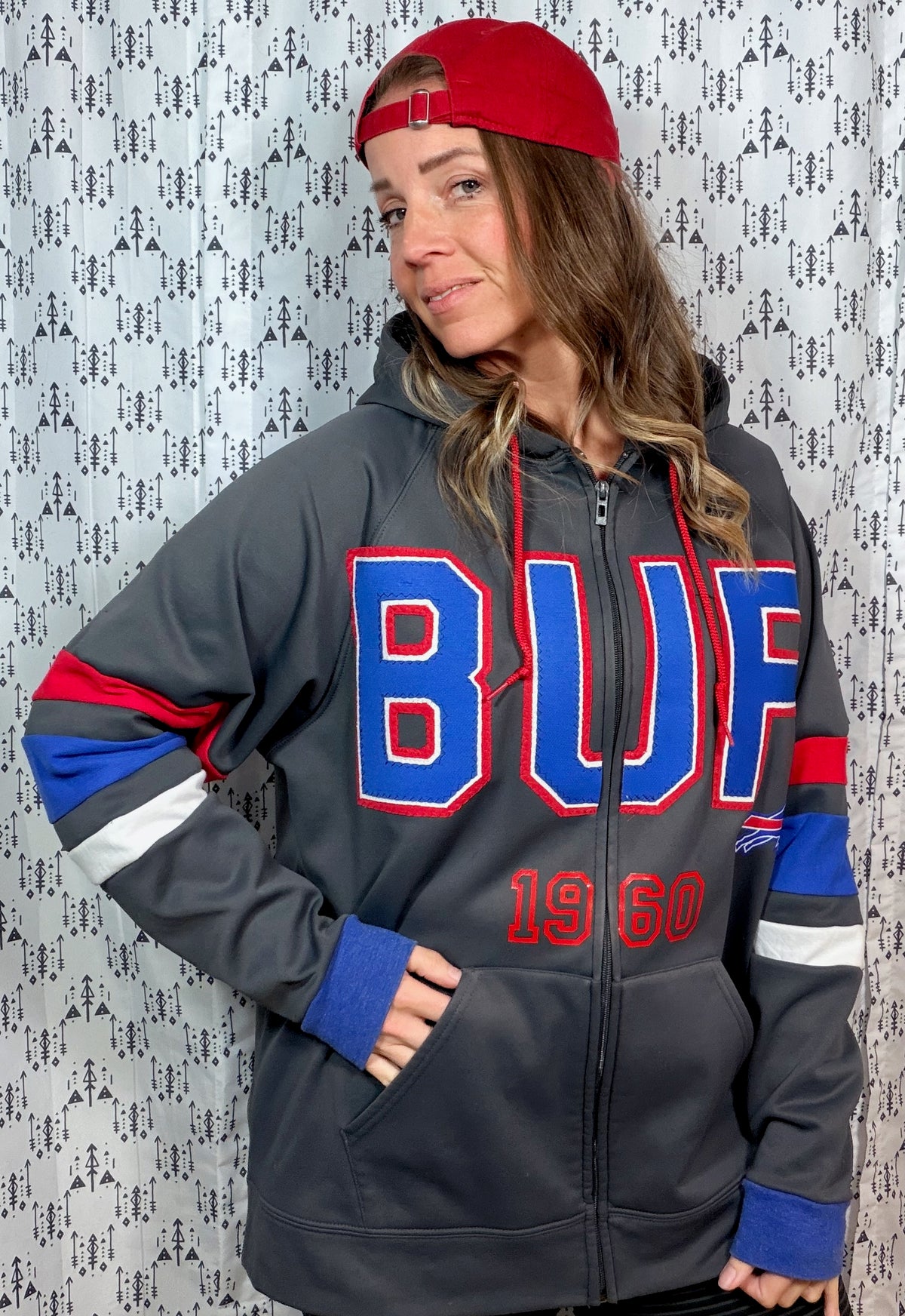 Nickel City BUF Zip-Up Hoodie Size Unisex- L/XL