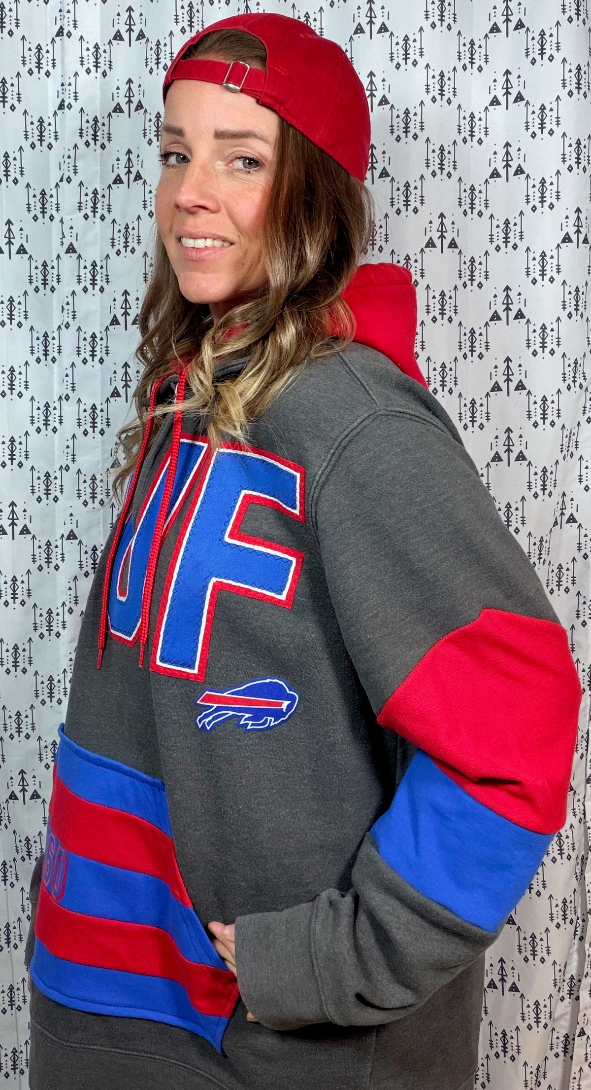 Nickel City BUF 1/4 Zip Hoodie Size Unisex- L/XL