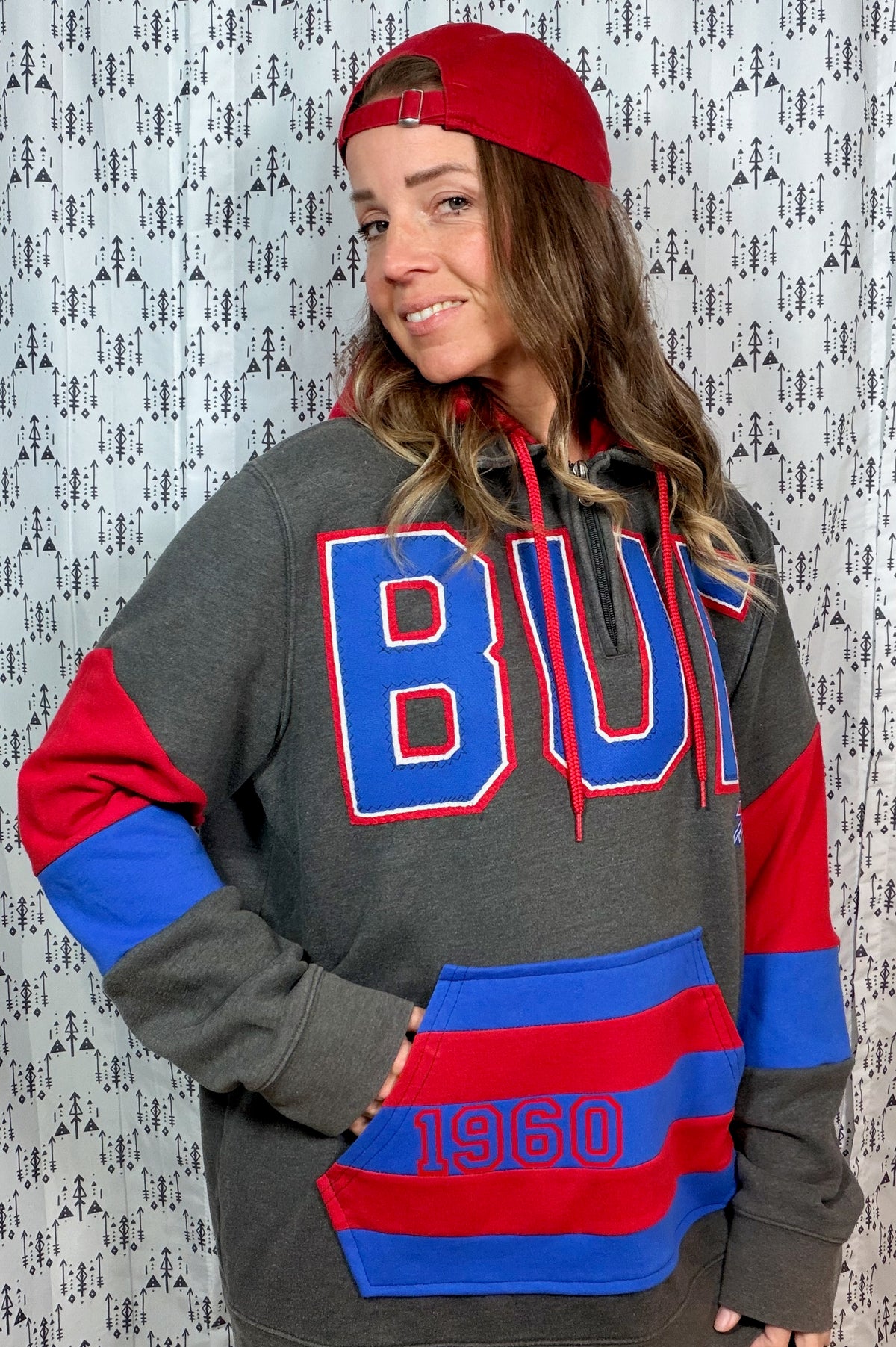 Nickel City BUF 1/4 Zip Hoodie Size Unisex- L/XL