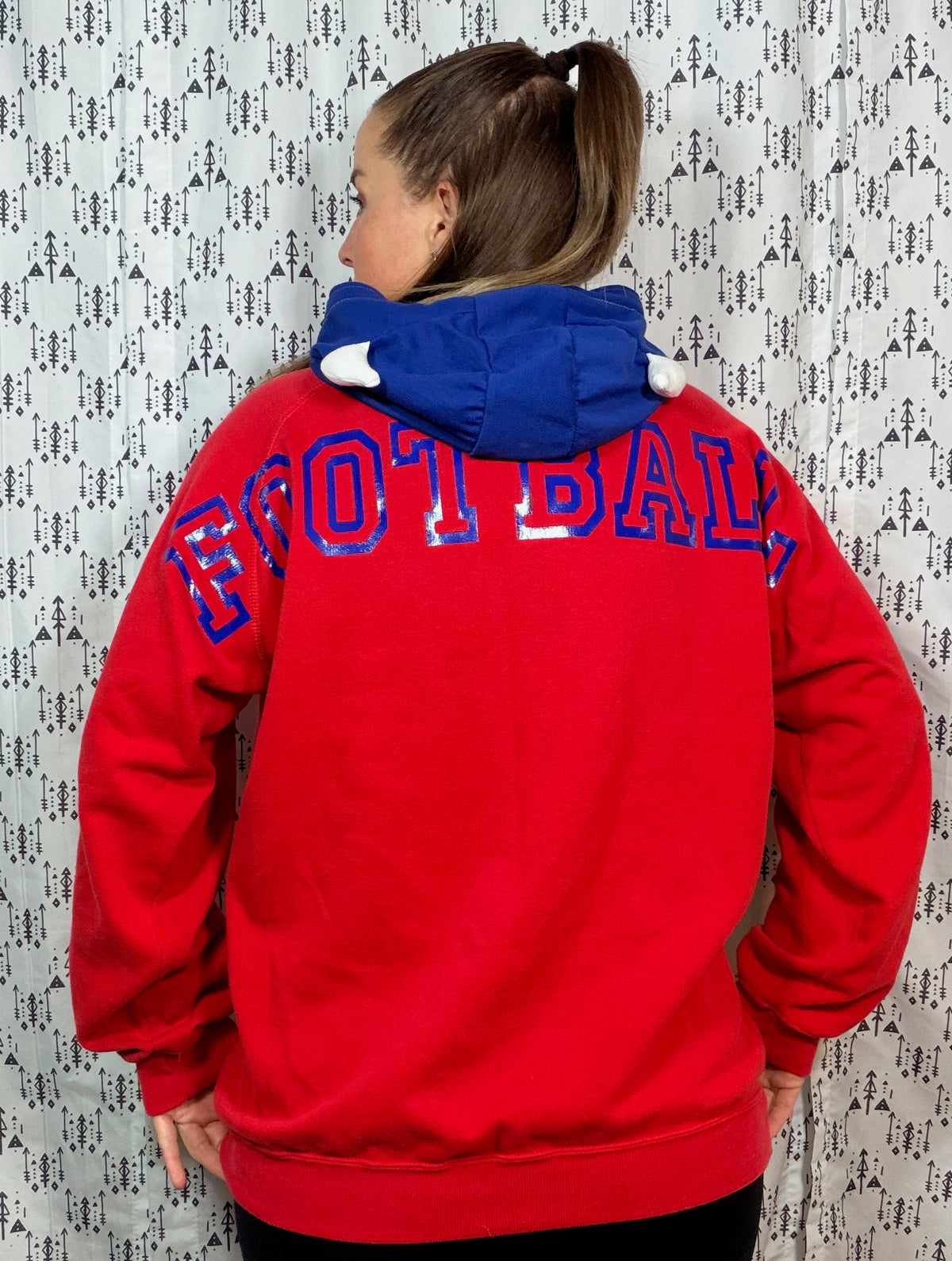 Red BFLO Football Hoodie Size Unisex- M/L
