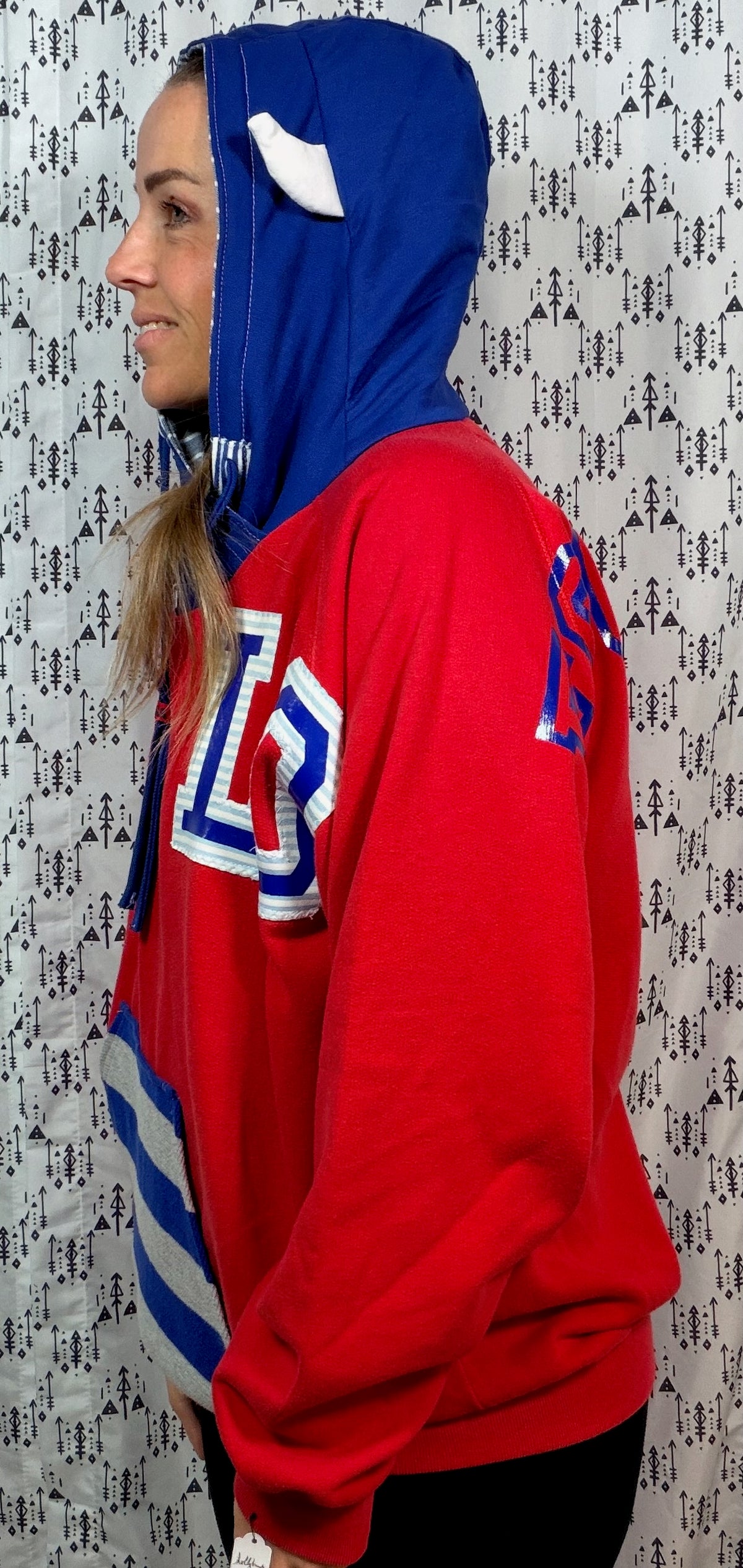 Red BFLO Football Hoodie Size Unisex- M/L
