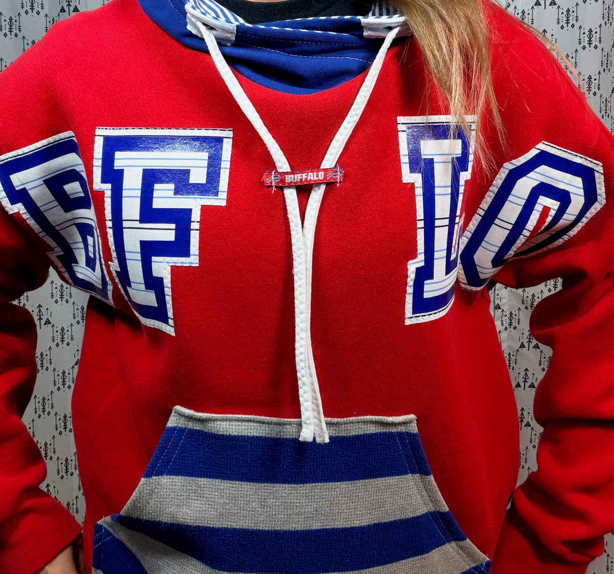 Red BFLO II Football Hoodie Size Unisex- S/M