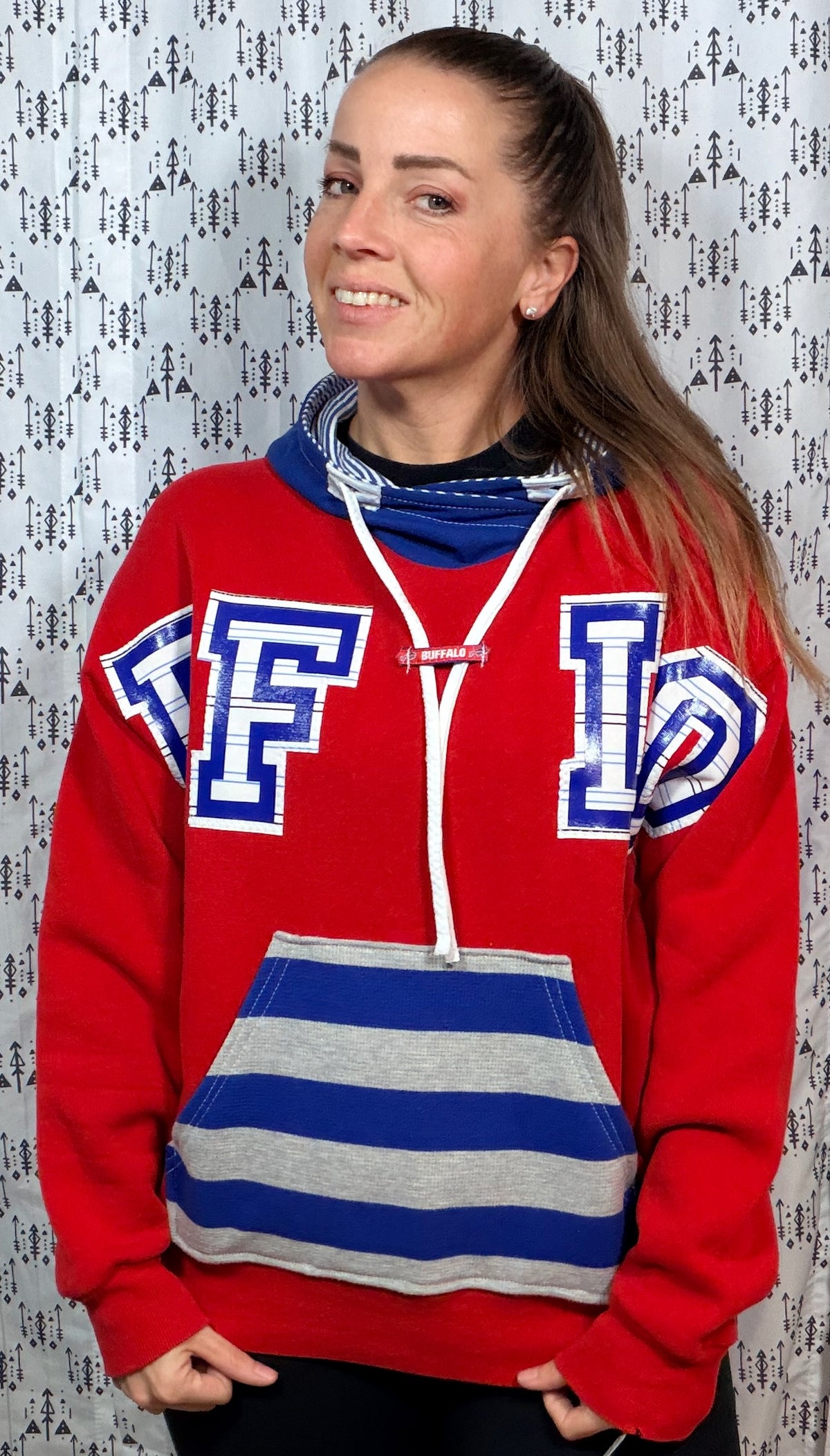 Red BFLO II Football Hoodie Size Unisex- S/M