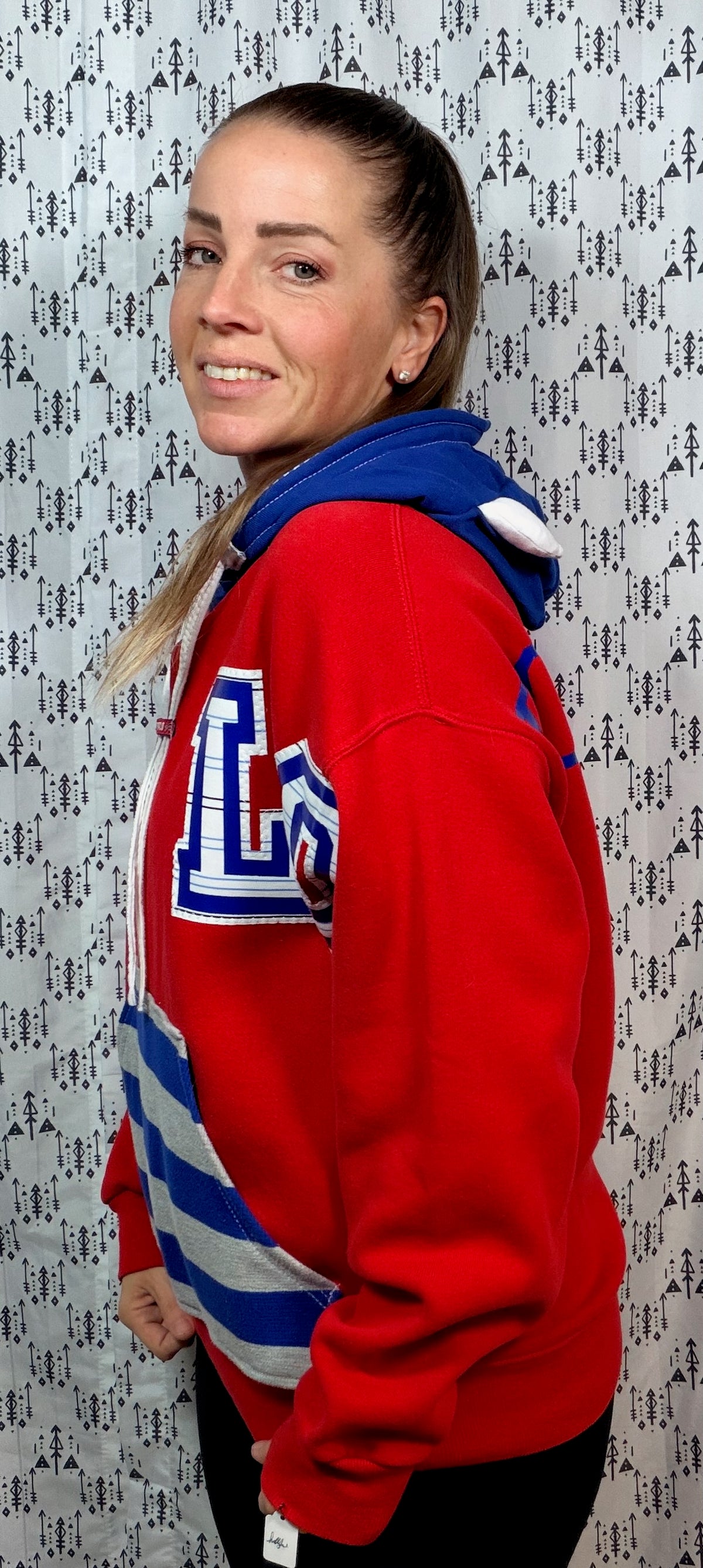 Red BFLO II Football Hoodie Size Unisex- S/M