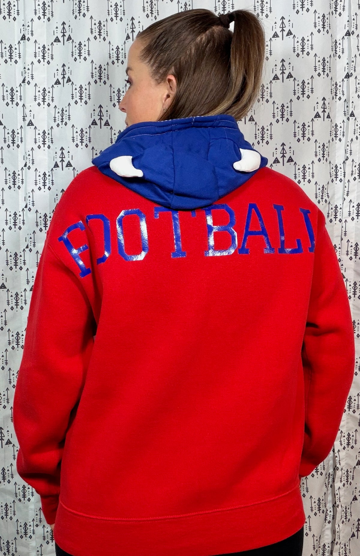 Red BFLO II Football Hoodie Size Unisex- S/M