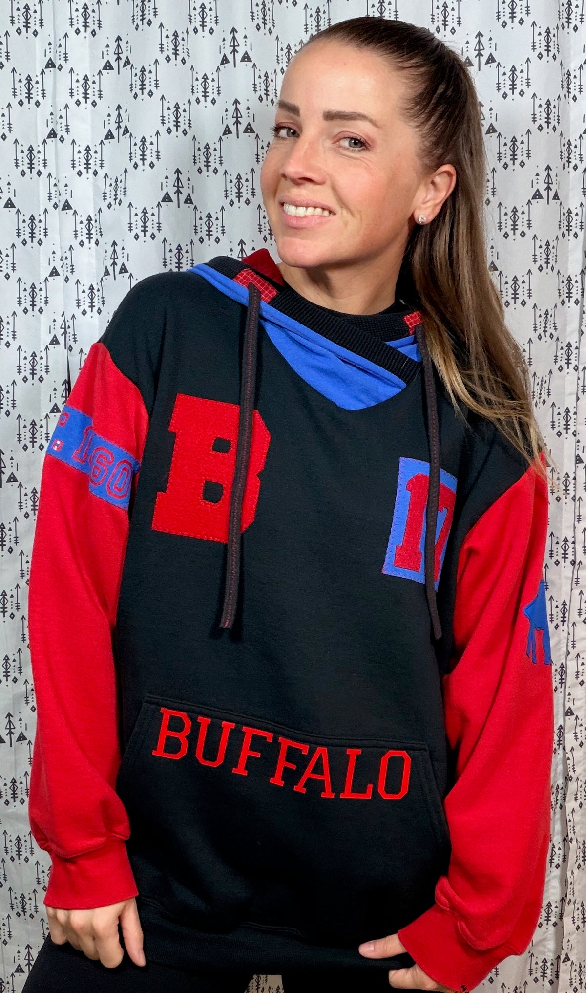 Black Color-Block JA 17 Hoodie Size Unisex- L/XL
