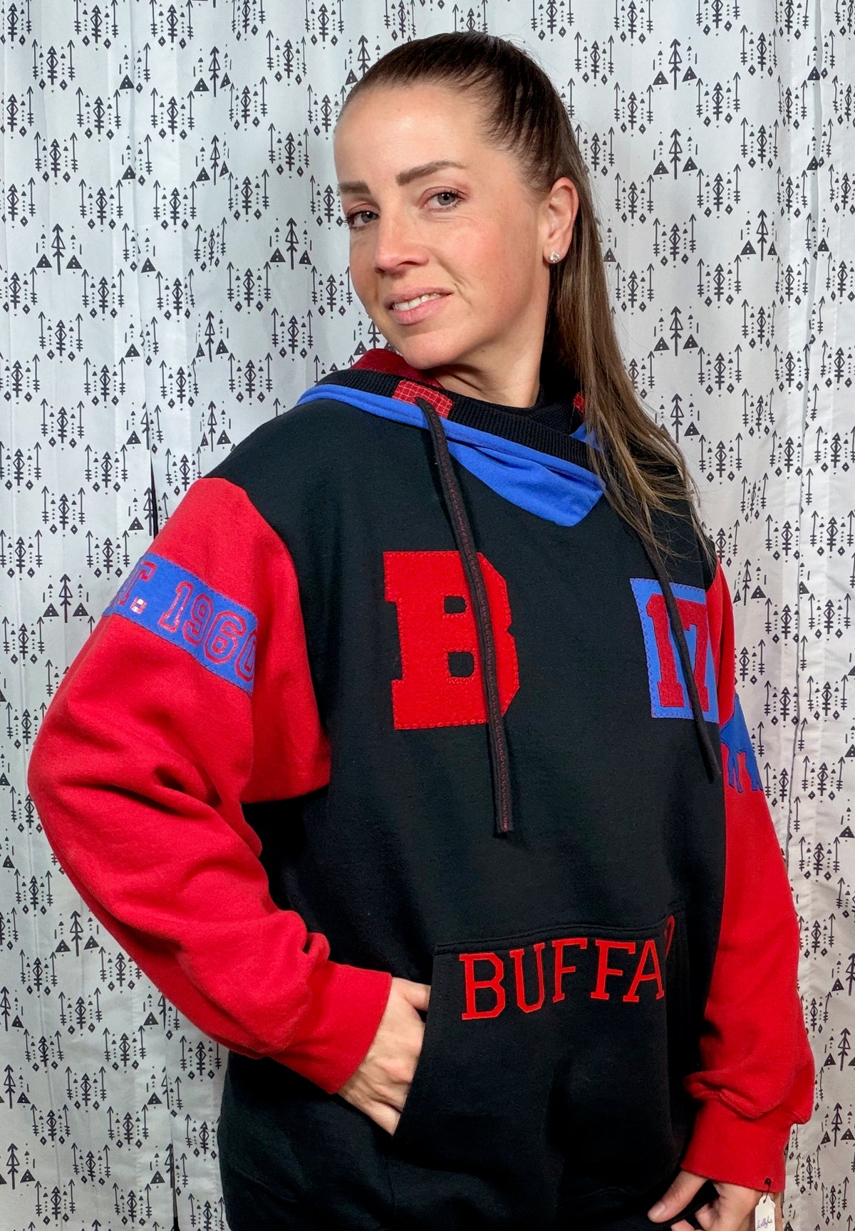 Black Color-Block JA 17 Hoodie Size Unisex- L/XL