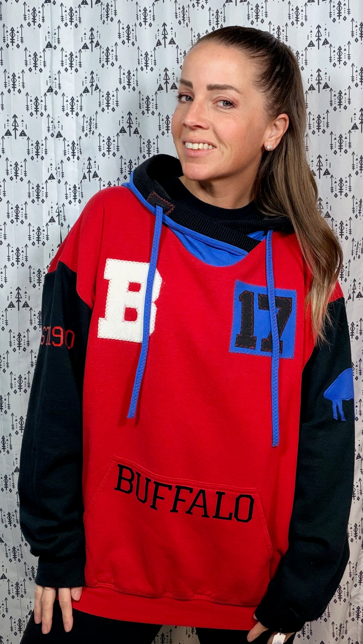 Red Color-Block JA 17 Hoodie Size Unisex- XL/2X