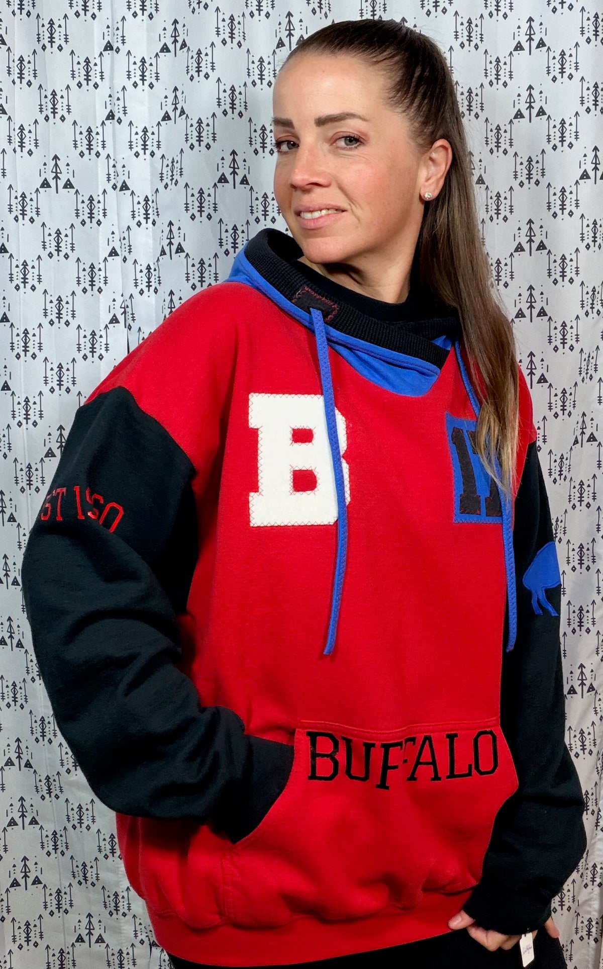 Red Color-Block JA 17 Hoodie Size Unisex- XL/2X