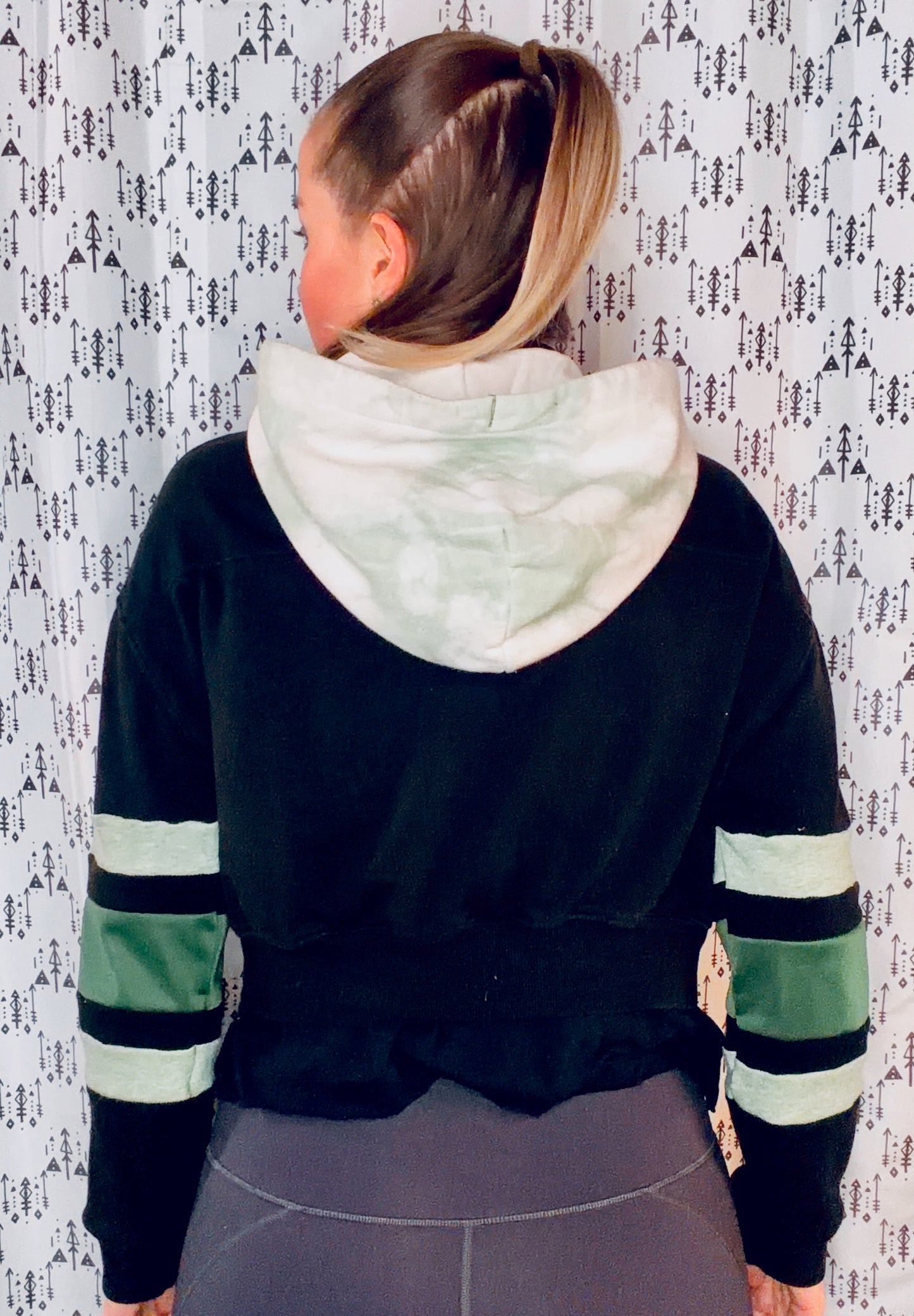Black Crop St. Patty's Day Hoodie Size Women's-S/M